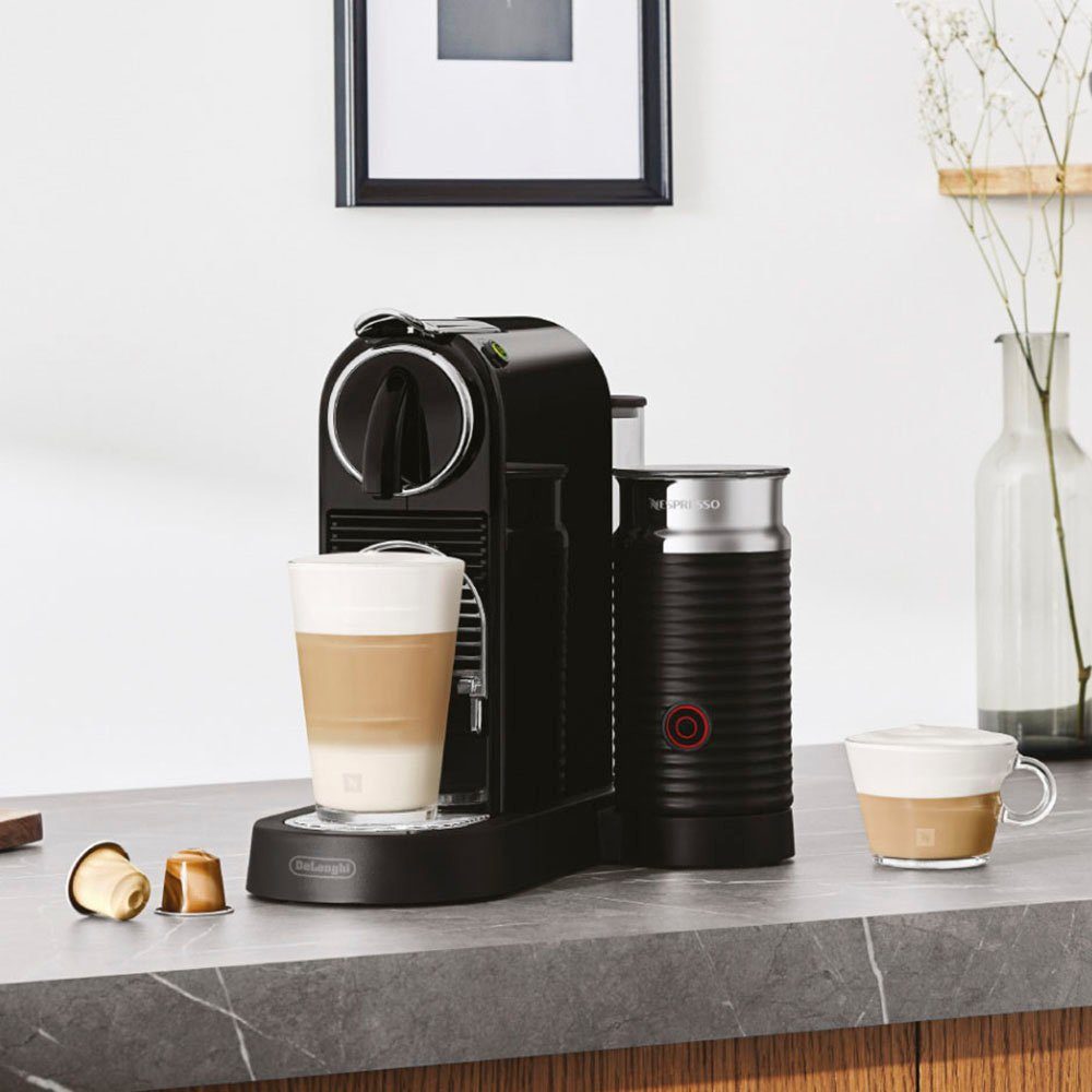 Nespresso Koffiecapsulemachine CITIZ EN 267.BAE van DeLonghi, zwart, incl. aeroccino melkopschuimer, welkomstpakket met 7 capsules