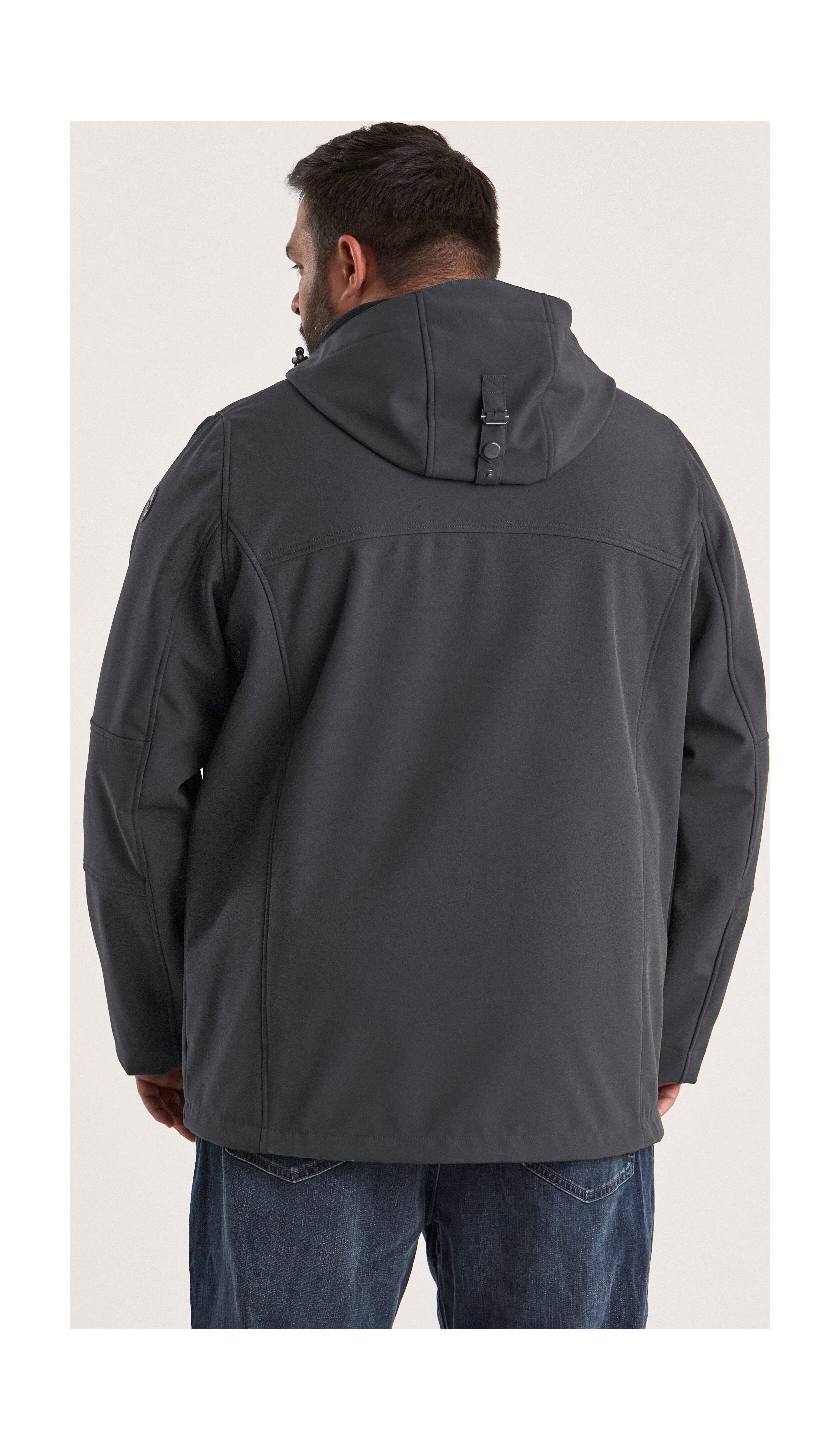 STOY Softshell-jack STW 17 MN SFTSHLL JCKT Waterafstotende, ademende softshelljas met afneembare capuchon