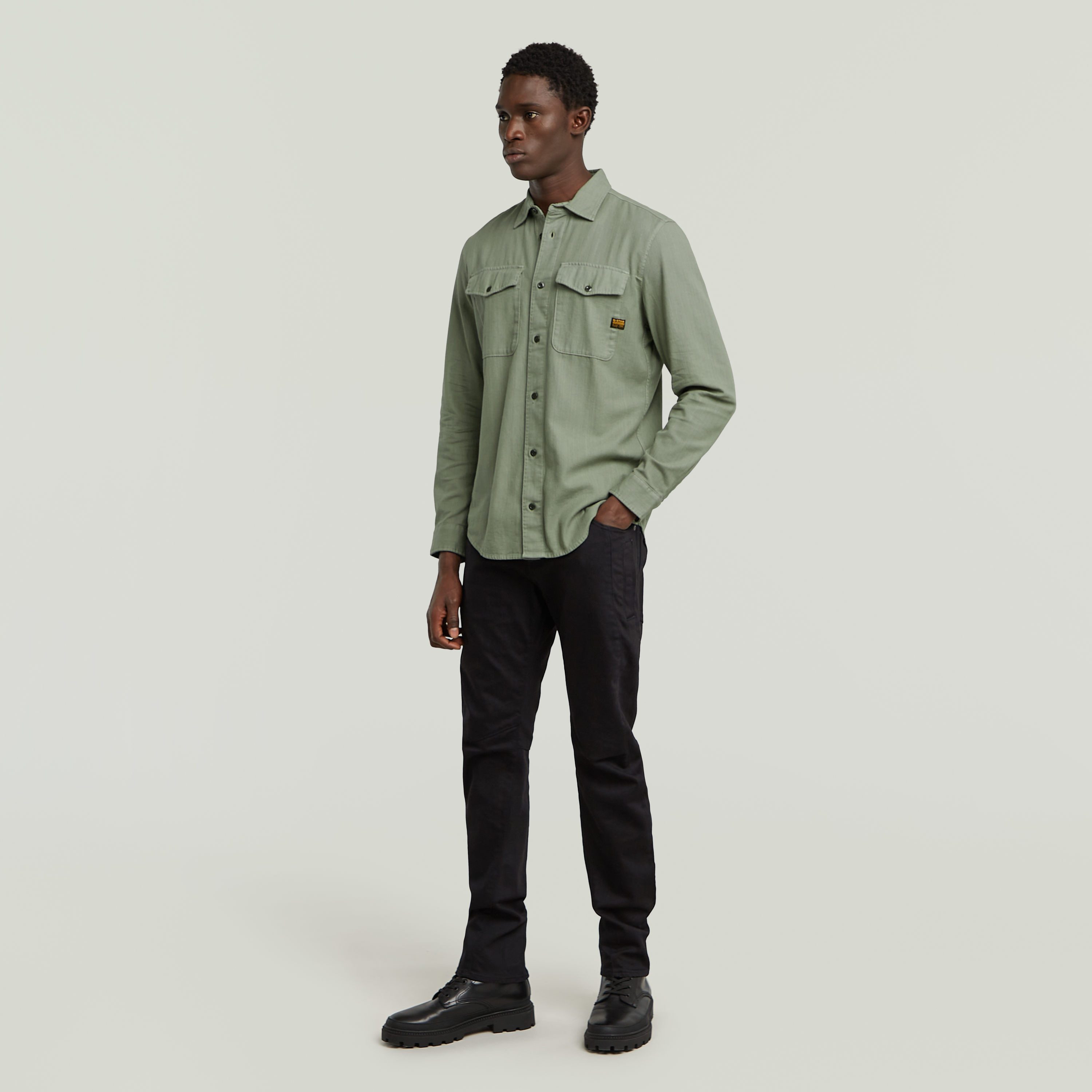 G-Star RAW Jeans overhemd Marine Slim met klepzakken