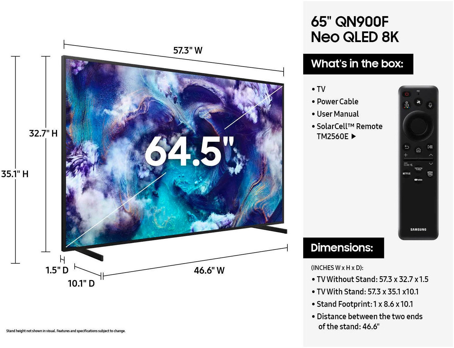 Samsung QLED-TV GQ65QN900FT QLED Mini LED-televisie, 8k ai upscaling pro & glare free, metalen frame ontwerp, art store