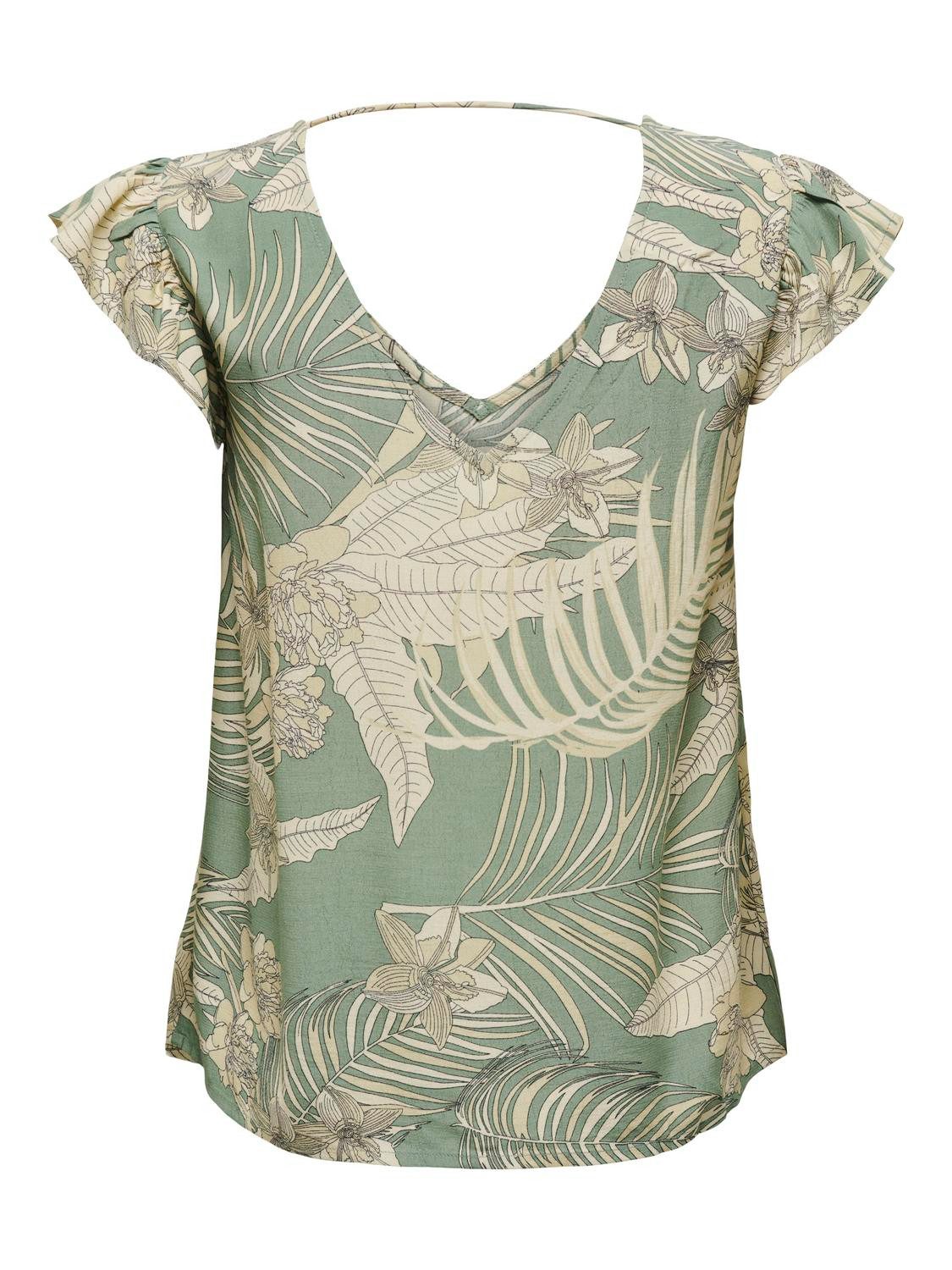 Only Shirt met V-hals ONLPALINA LIFE SS V-NECK TOP PTM