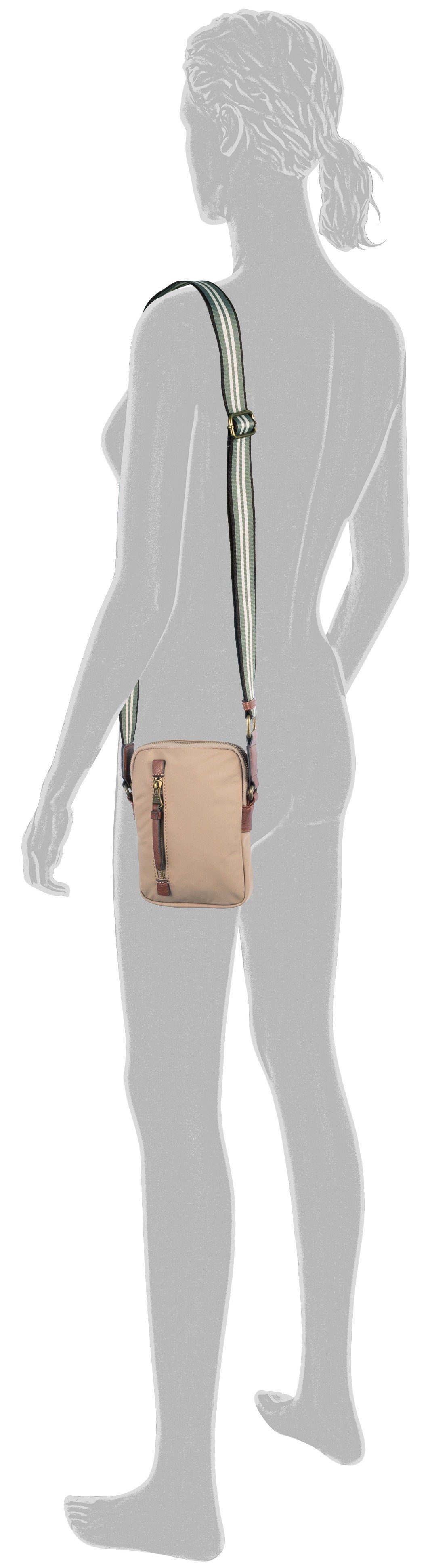 camel active Gsm-tasje Bari van hoogwaardig mat nylon met gestreept geweven band