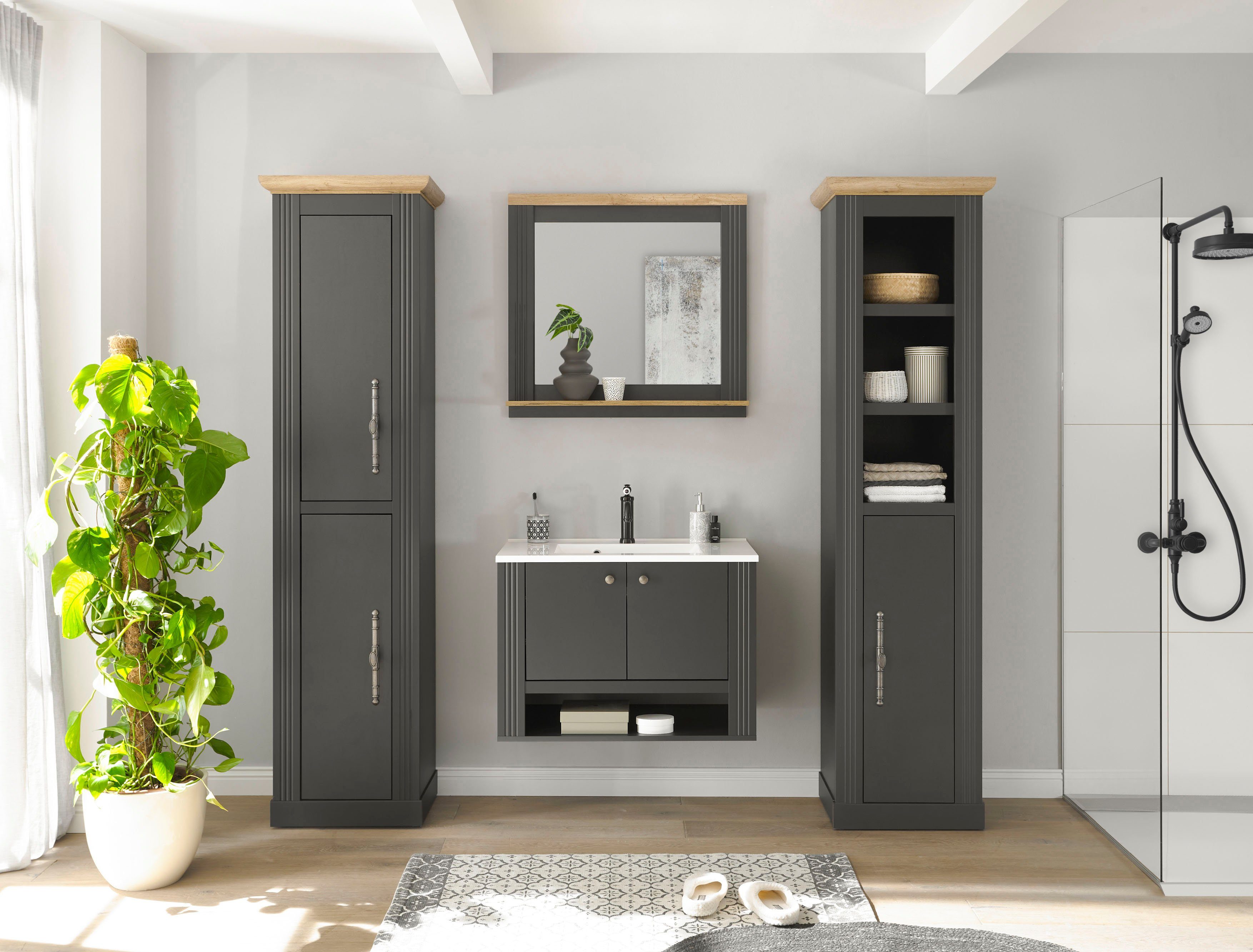 Home affaire Badkamerserie WESTMINSTER, badkamer in landhuisstijl, 4-delig badkamer (4-delig)