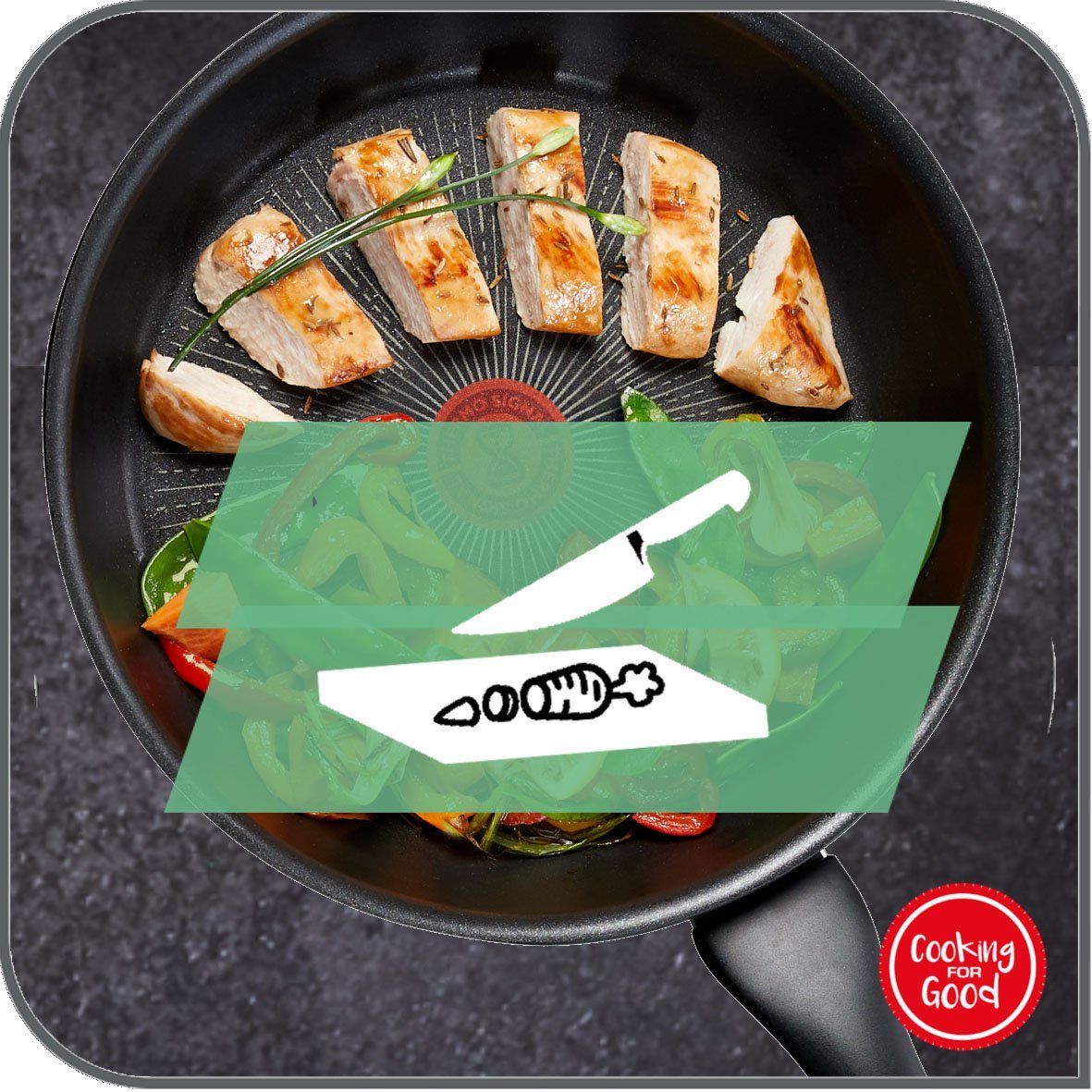 Tefal Pannenset XL Force Anti-aanbak, thermo-signaal, diepe vorm, voor alle kookplaten behalve inductie (set, 2-delig)