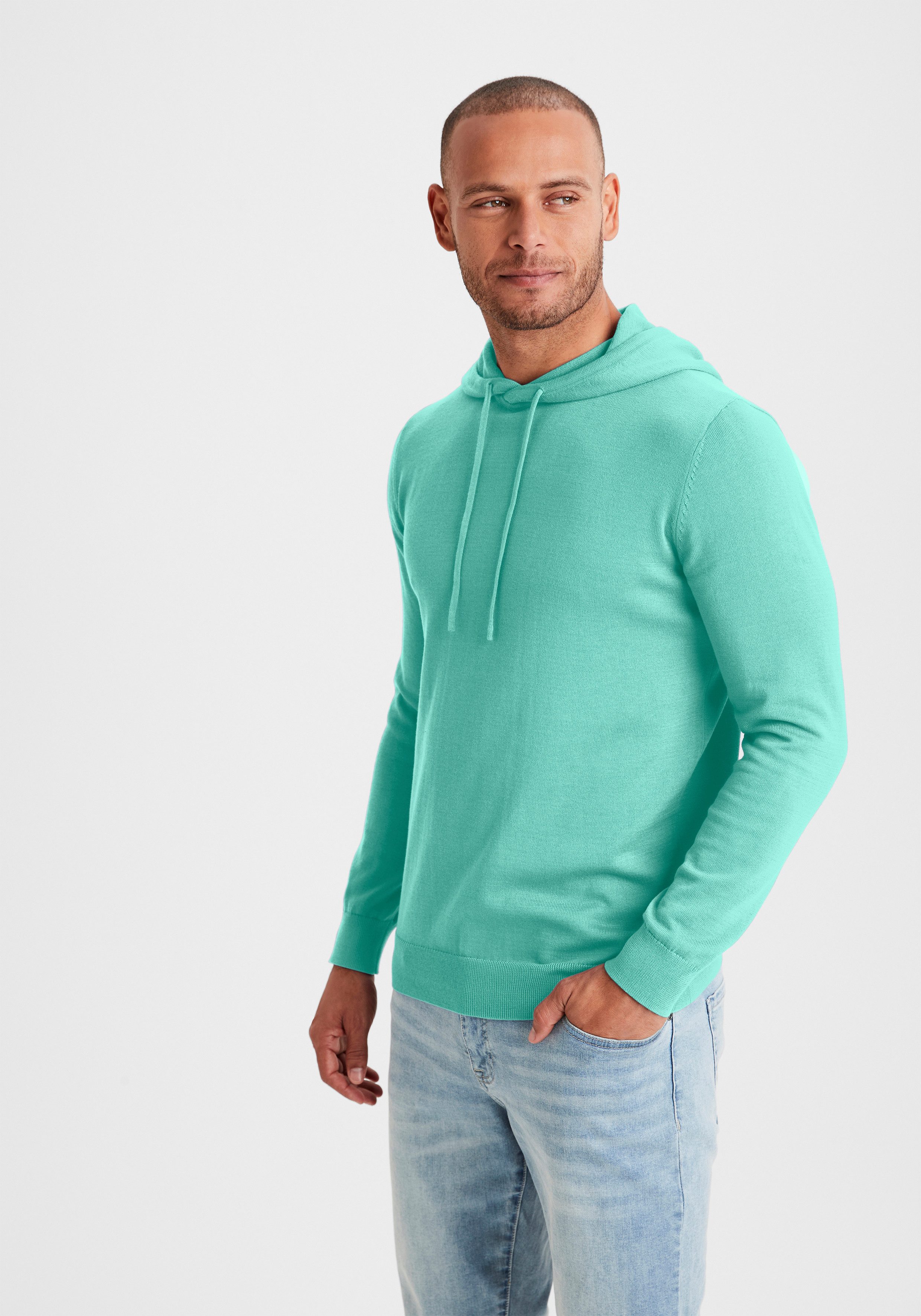 H.I.S Hoodie , Gebreide trui met capuchon Fijn breisel van onderhoudsvriendelijke katoenmix