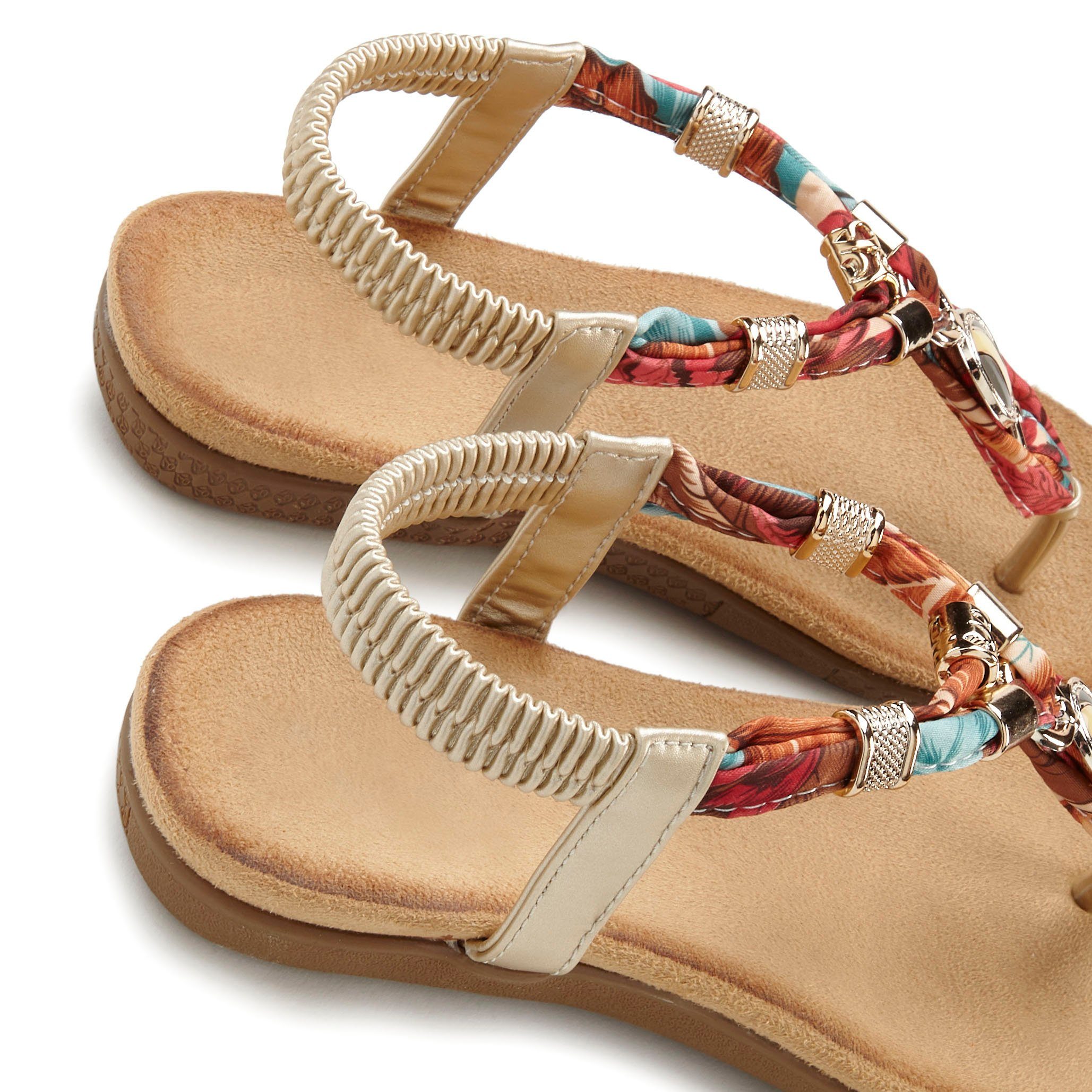 Lascana Teenslippers Sandaal met elastische banden en modieuze kleurstelling