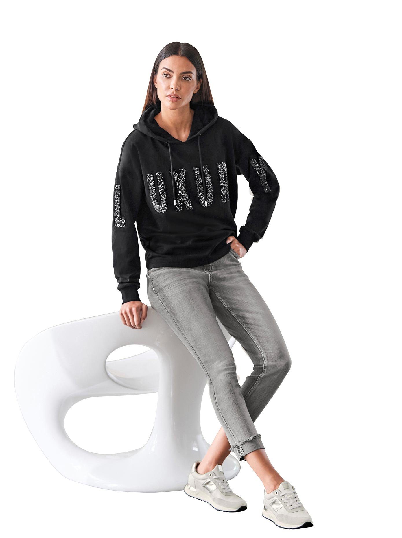 heine Sweatshirt dames sweaters maat 42 zwart