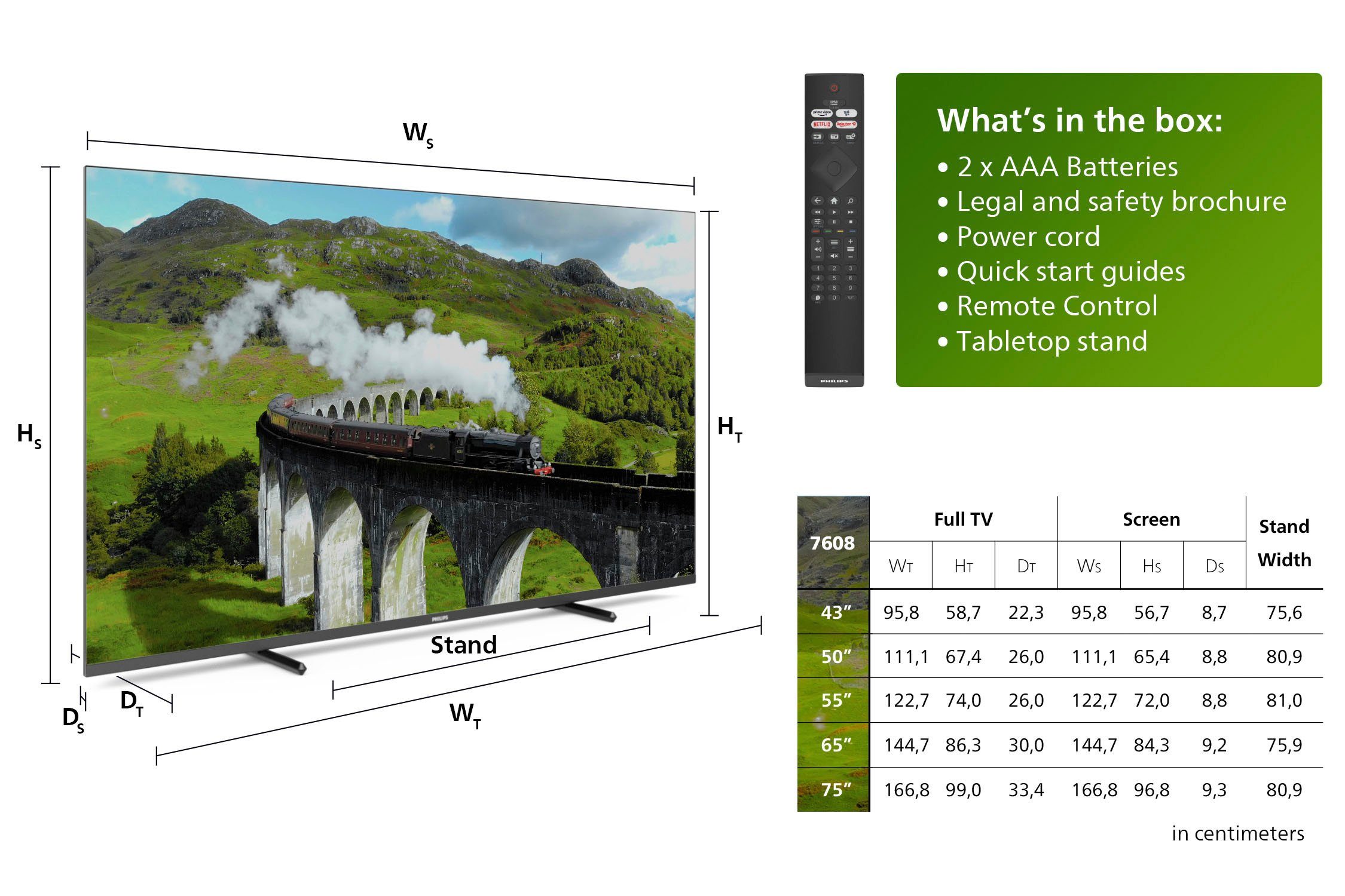 Philips Led-TV 43PUS7608/12, 108 cm / 43", 4K Ultra HD, Smart TV