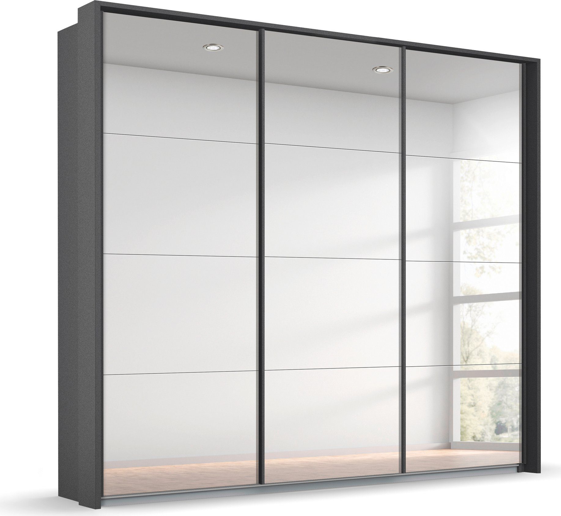 rauch Zweefdeurkast Oteli met spiegelfront en passe-partout, optioneel met verlichting