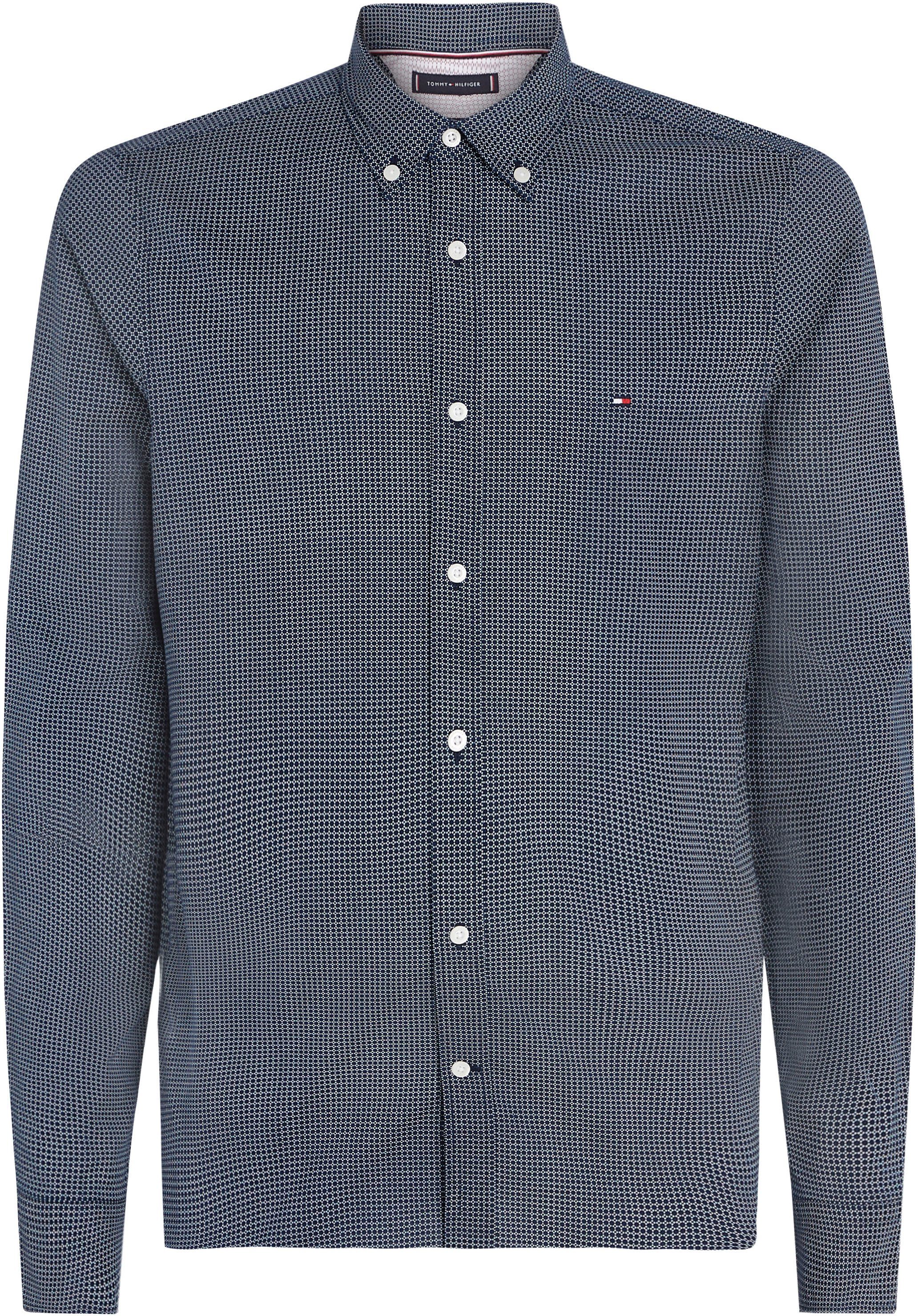 Tommy Hilfiger Businessoverhemd FLEX MICRO FOULARD SF SHIRT Met minimal-print button-down-kraag