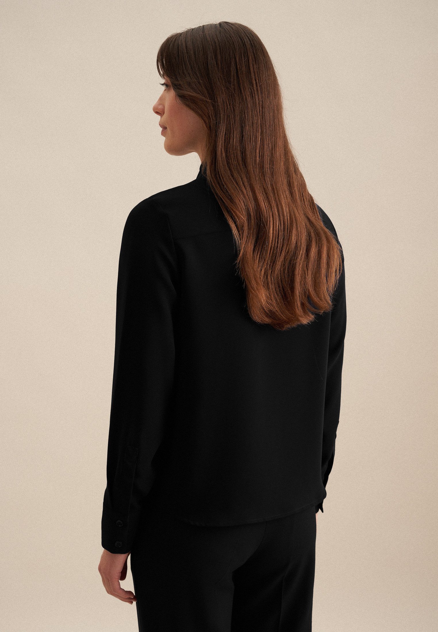 seidensticker Overhemdblouse Lange mouwen kraag uni