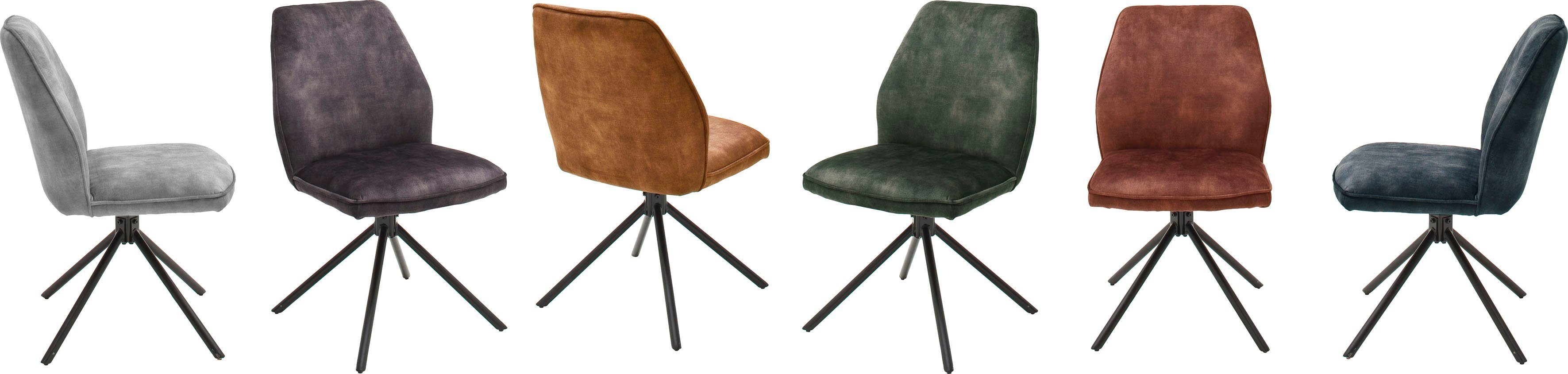 MCA furniture Eetkamerstoel OTTAWA Vintage suède-look met opstaande naad, stoel belastbaar tot 120 kg (set, 2 stuks)
