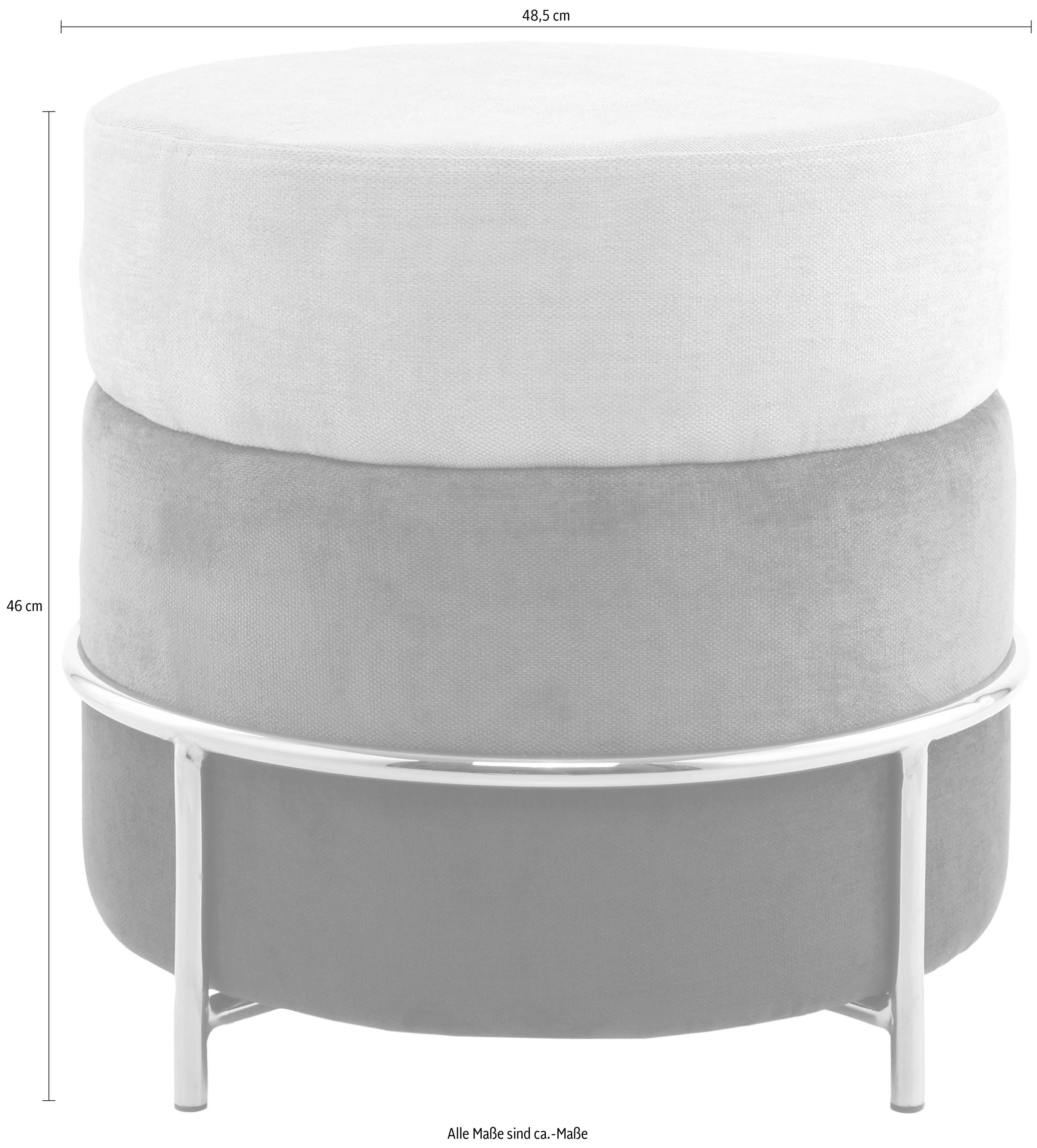 Kayoom ZitHocker Matilda 225, comfortabele ronde vorm, gezellige design-hocker (1 stuk)