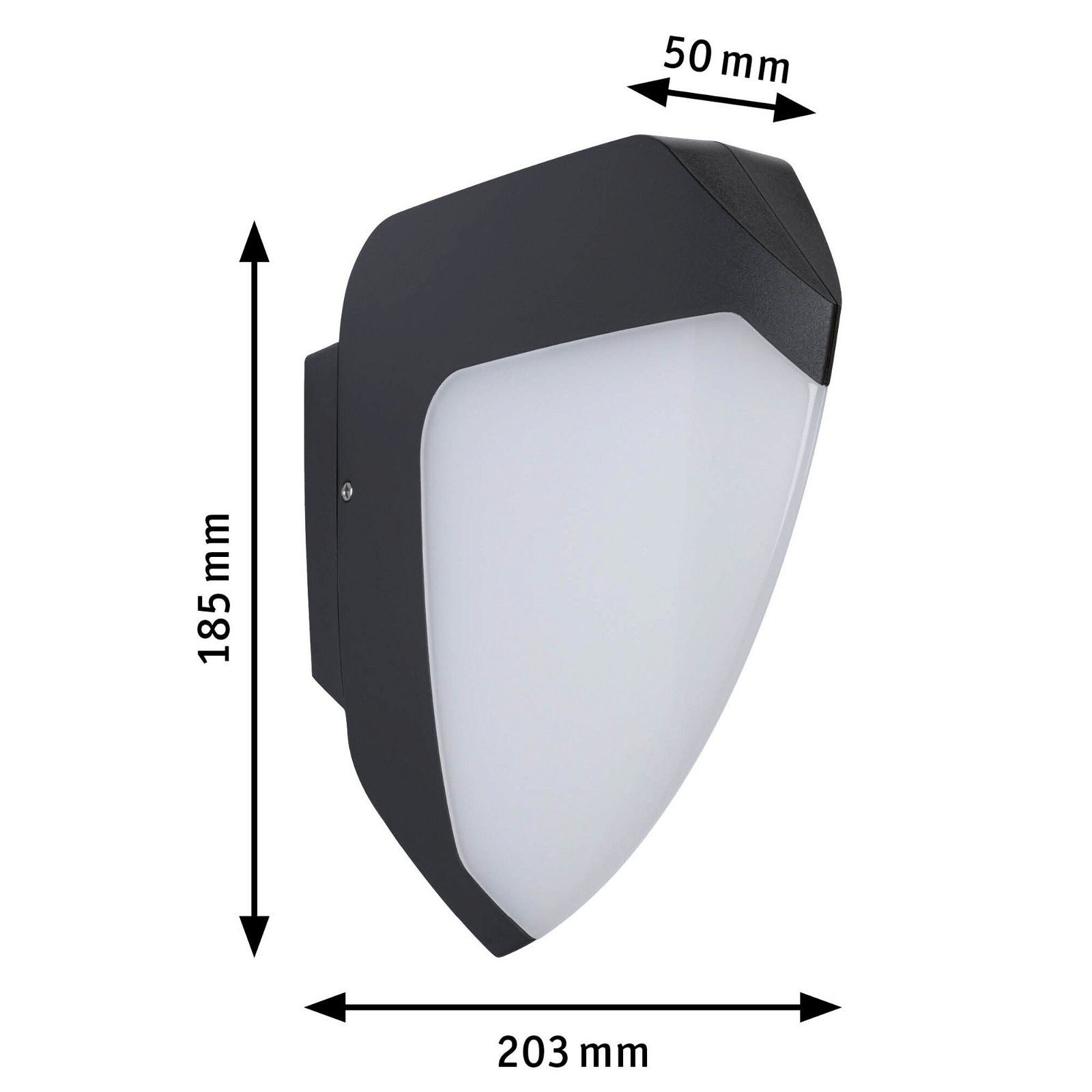 Paulmann Led-wandlamp voor buiten Ikosea IP44 50x203mm 3000K 4,4W 350lm 230V Antraciet Kunststof (1 stuk)