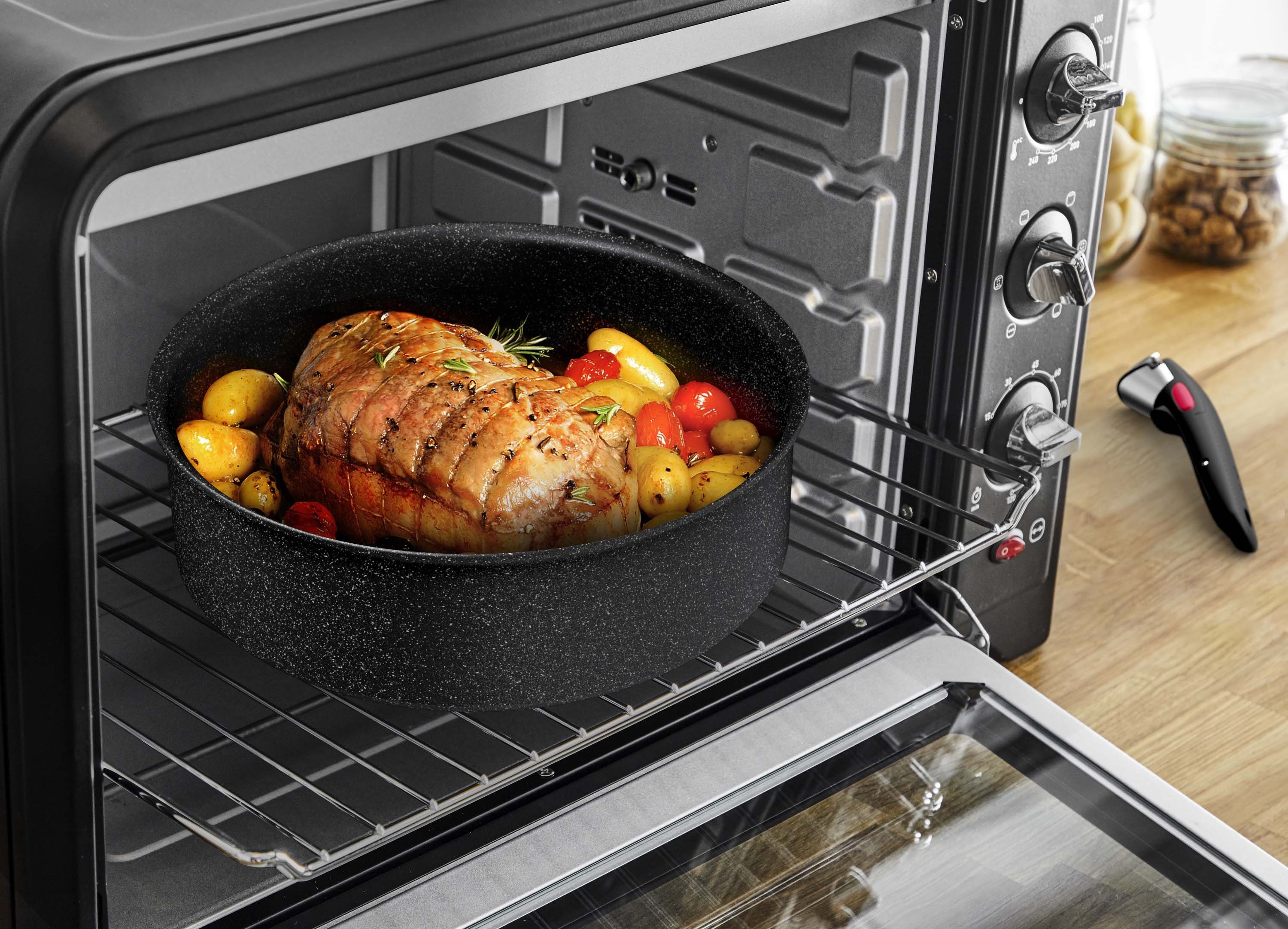 Tefal Pannenset L39996 Ingenio Black Stone, kookpan set inductie stapelbaar, anti-aanbak (set, 4-delig)
