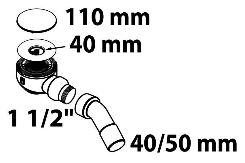 Kirchhoff Doucheafvoer 90 mm, met deksel 110 mm