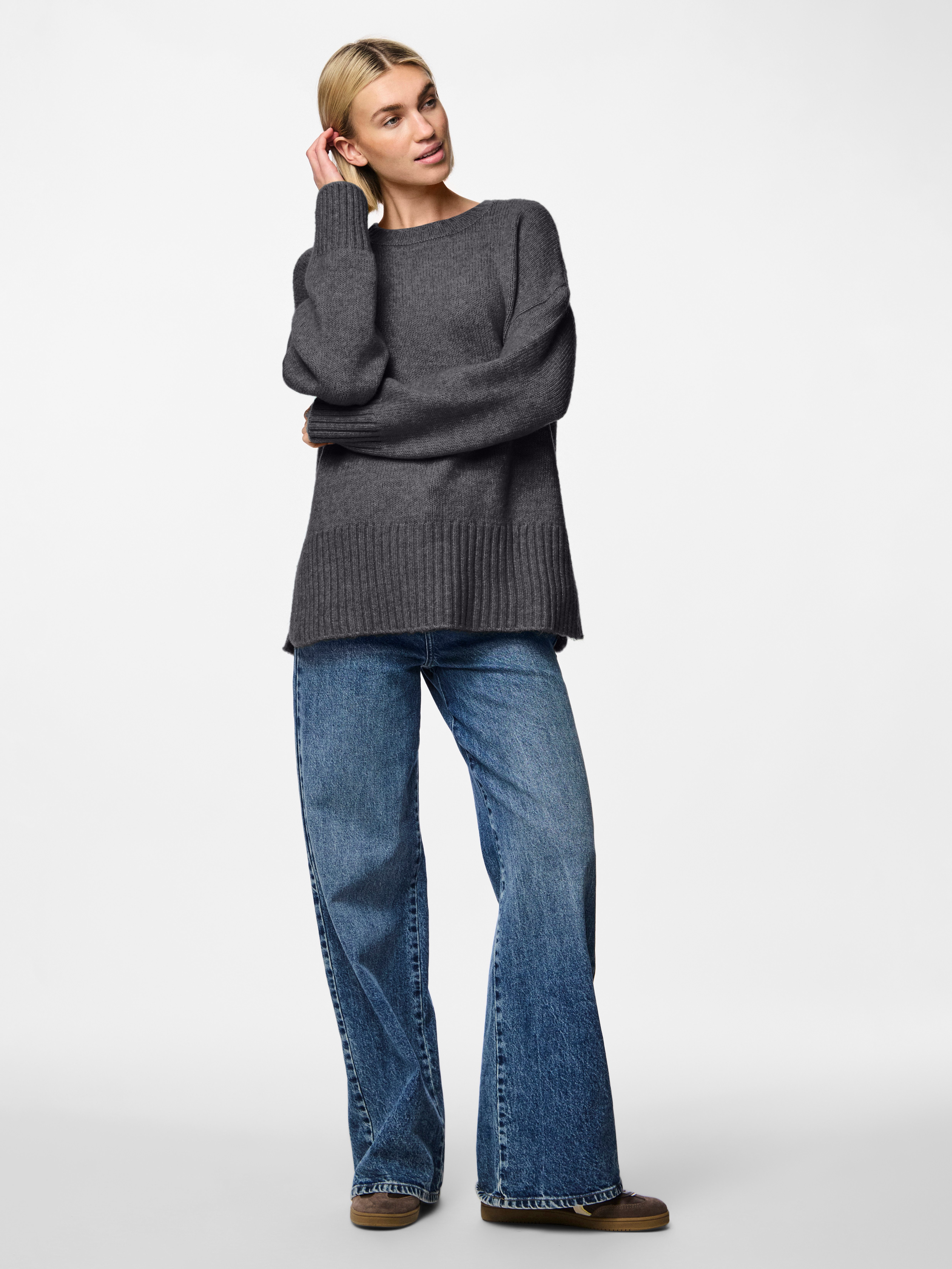pieces Trui met ronde hals PCNANCY LS LOOSE O-NECK KNIT NOOS BC