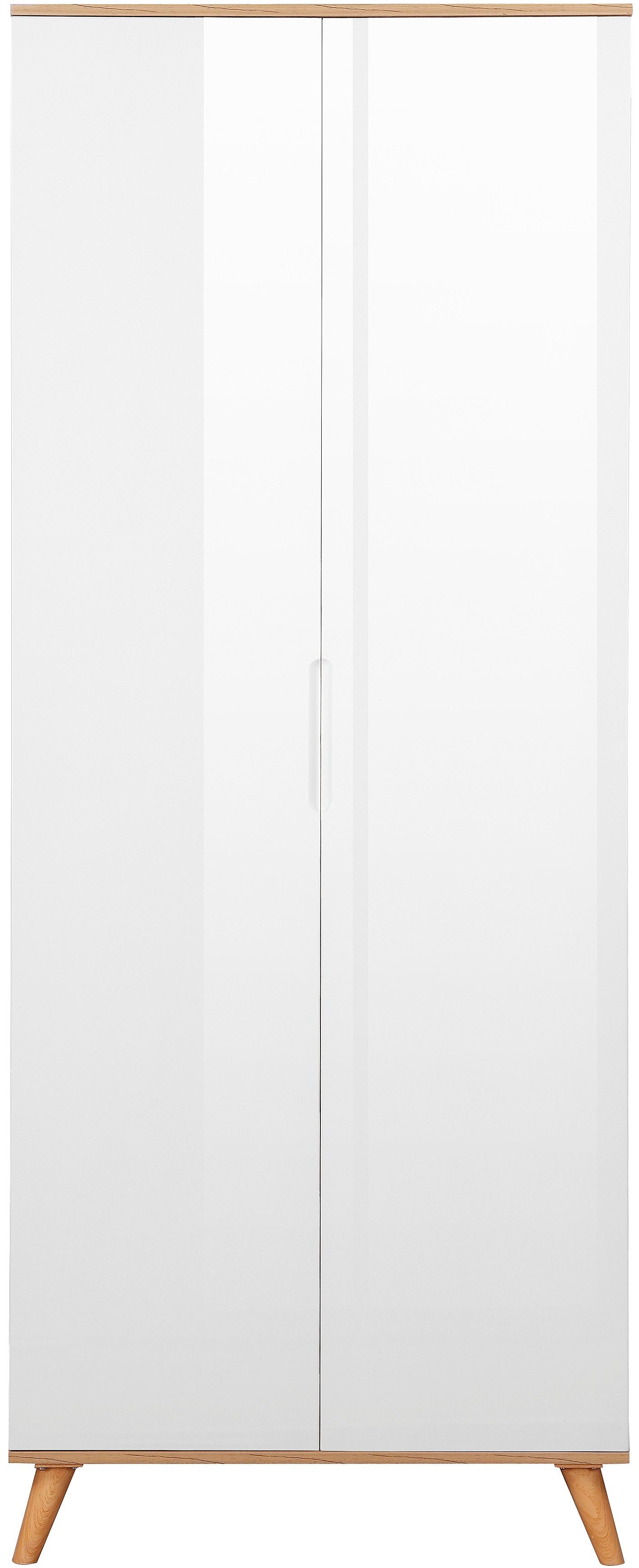 andas Kledingkast Lund slaapkamerkast bestseller in Scandinavisch design Kledingkast met premium binneninrichting, breedte 80 cm hoogglans