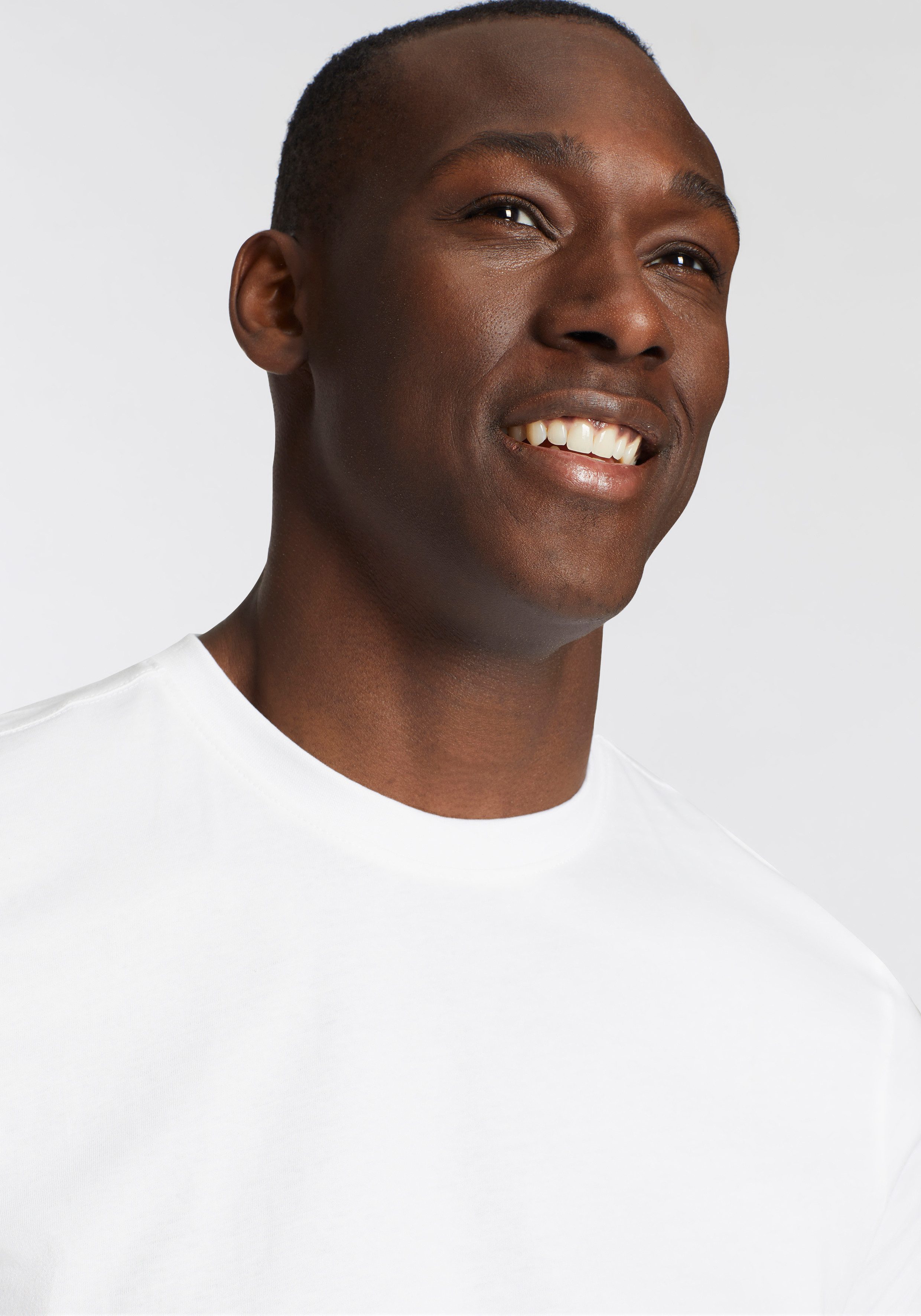 Man's World T-shirt Nieuwe kleuren! Korte mouw effen kleur ronde hals van katoen(3-delig Set van 3)