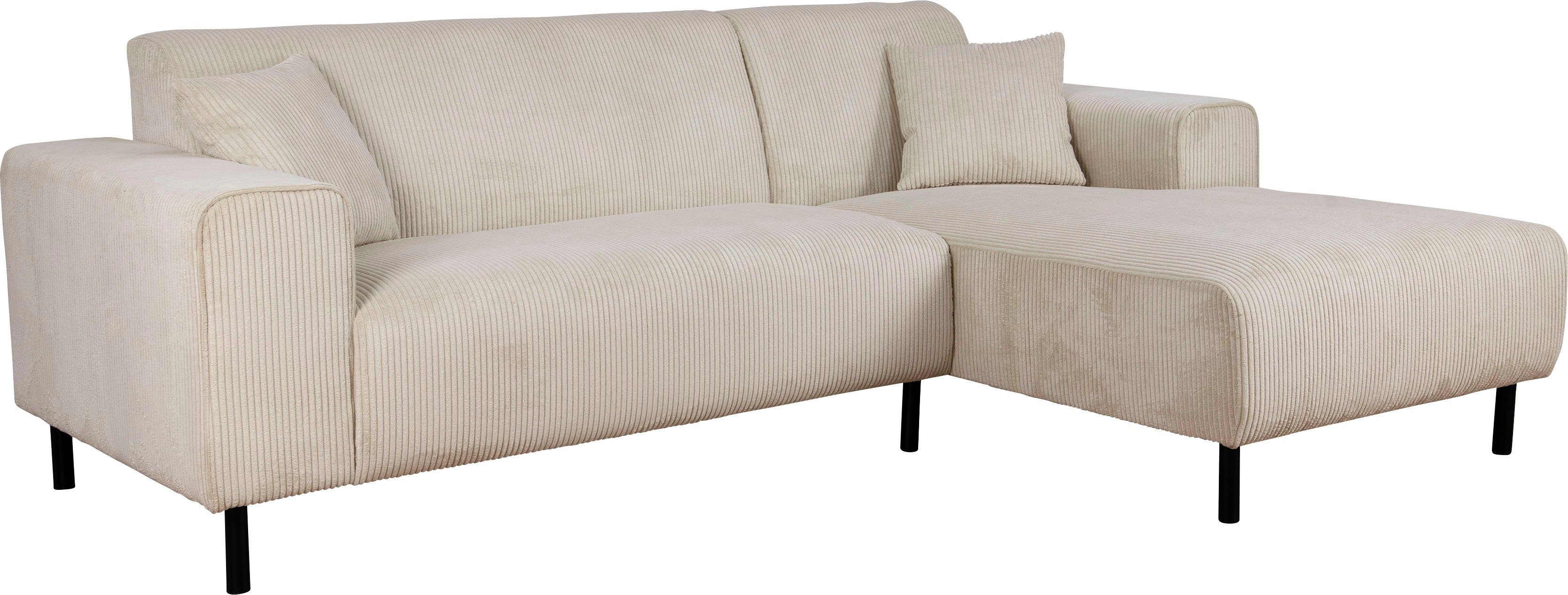 Home affaire Hoekbank ARROS L-vorm met golfondersteuning, afmetingen B/D/H: 235/163/81 cm incl. sierkussens, met recamiere rechts/links bestelbaar, ook in cord