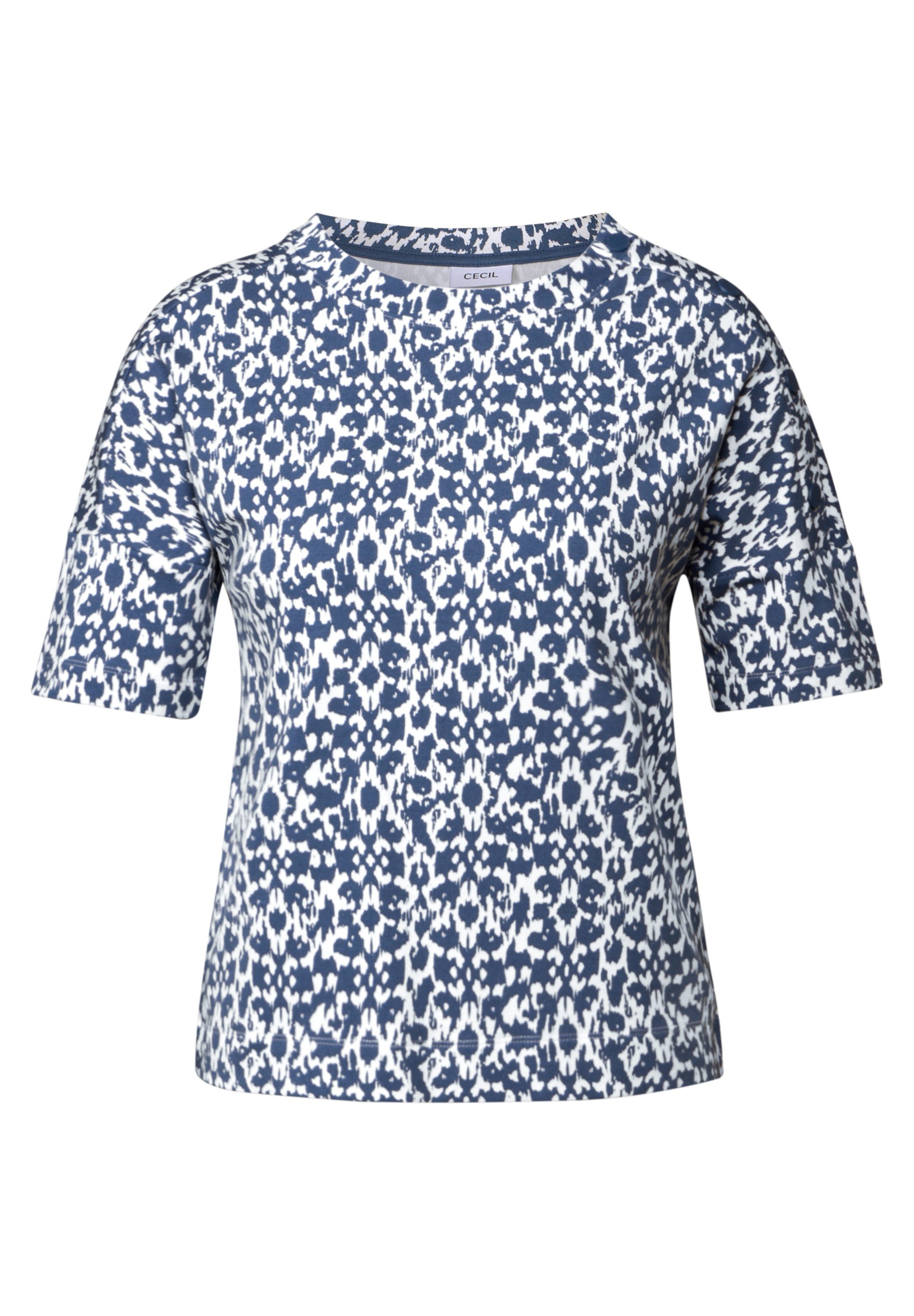 Cecil Shirt met print met minimalprint en knoopdetail