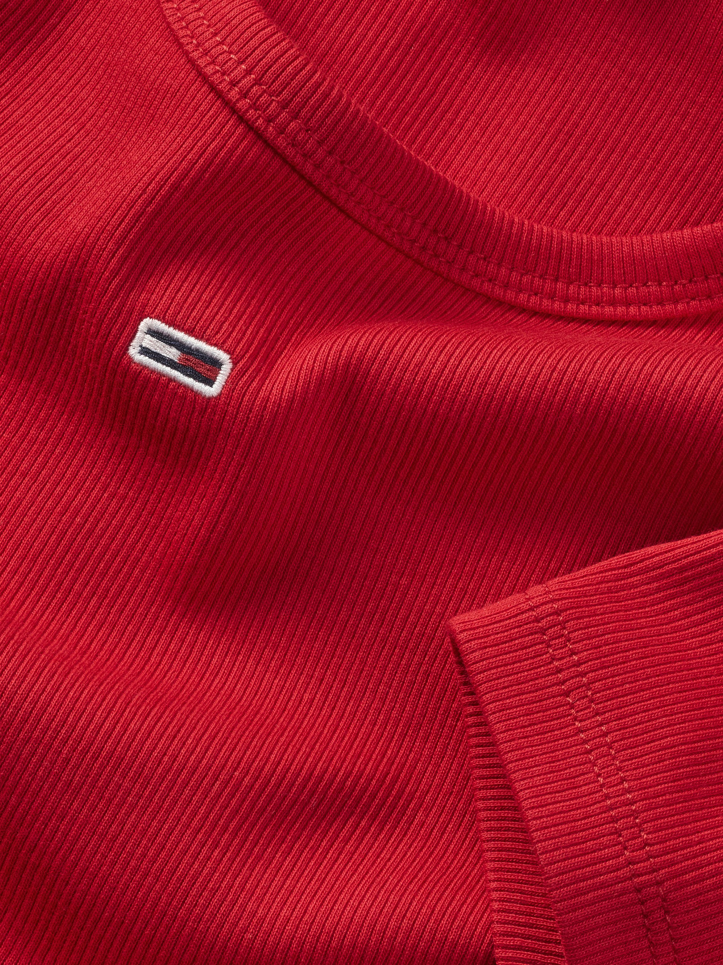 TOMMY JEANS T-shirt Slim Essential Rib Shirt Rippshirt Rundhalsshirt