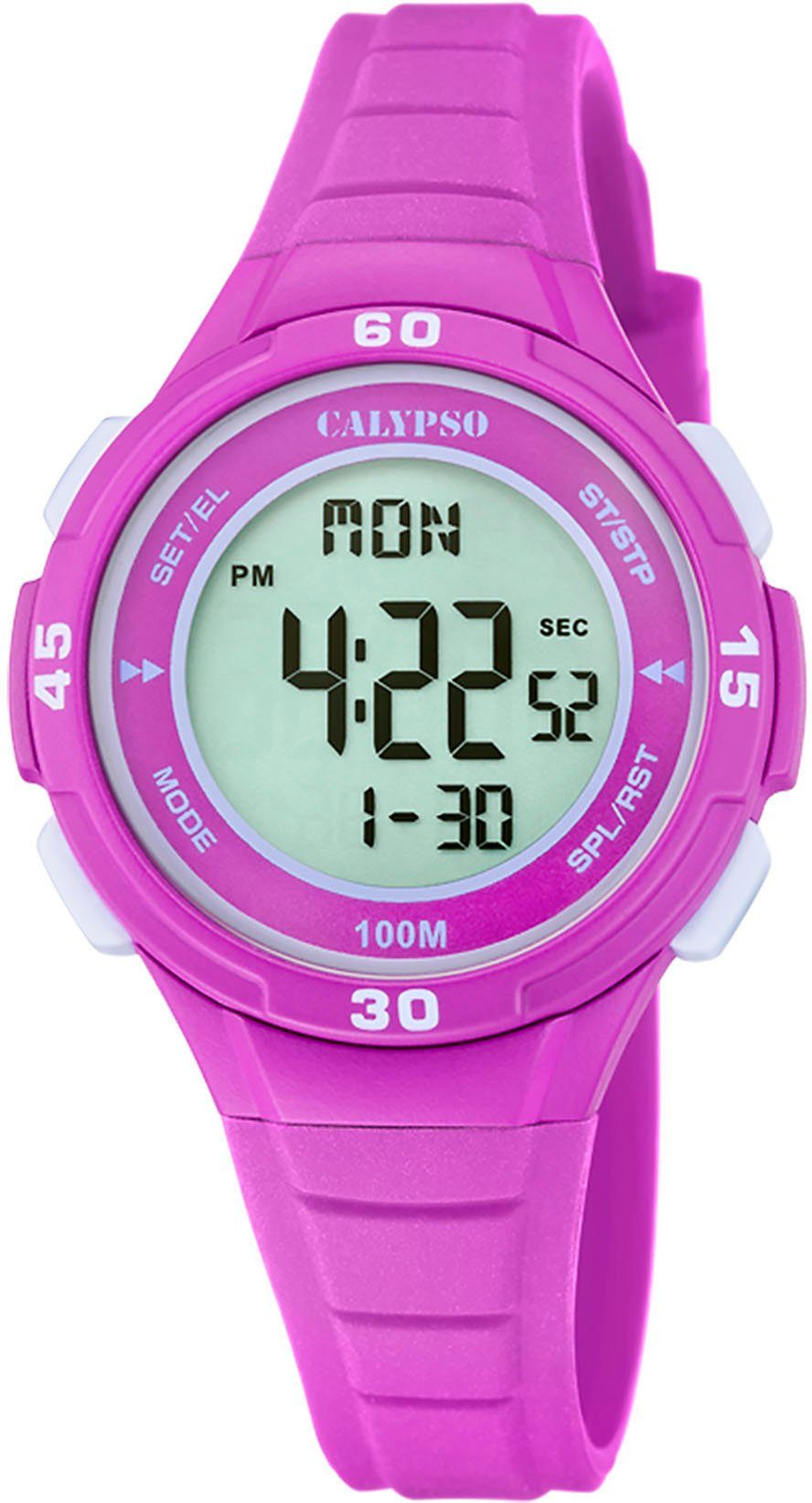 CALYPSO WATCHES Chronograaf Junior Collection Quartz horloge, kinderhorloge, datum, digitaal, stopwatchfunctie, ideaal als cadeau heren accessoires