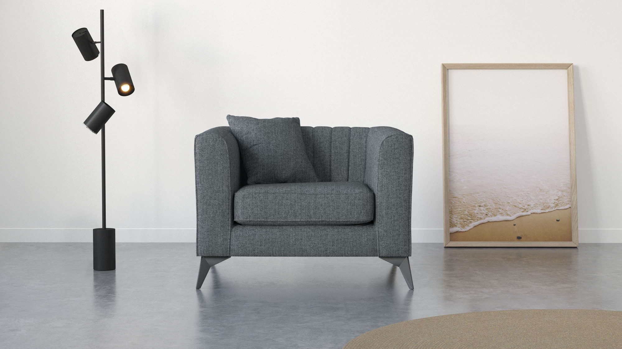 Places of Style Fauteuil MATTHEW loungestoel, afmetingen B/D/H: 99/86/74 cm fauteuils zwart