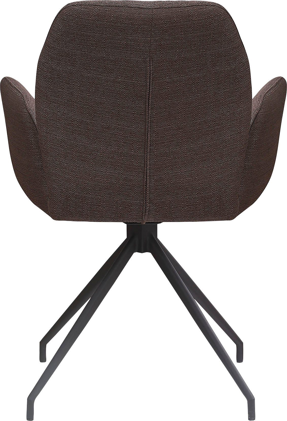 SalesFever Eetkamerstoel Taormina armstoel, frame zwart Eetkamerstoel met 180° draaifunctie (1 stuk)