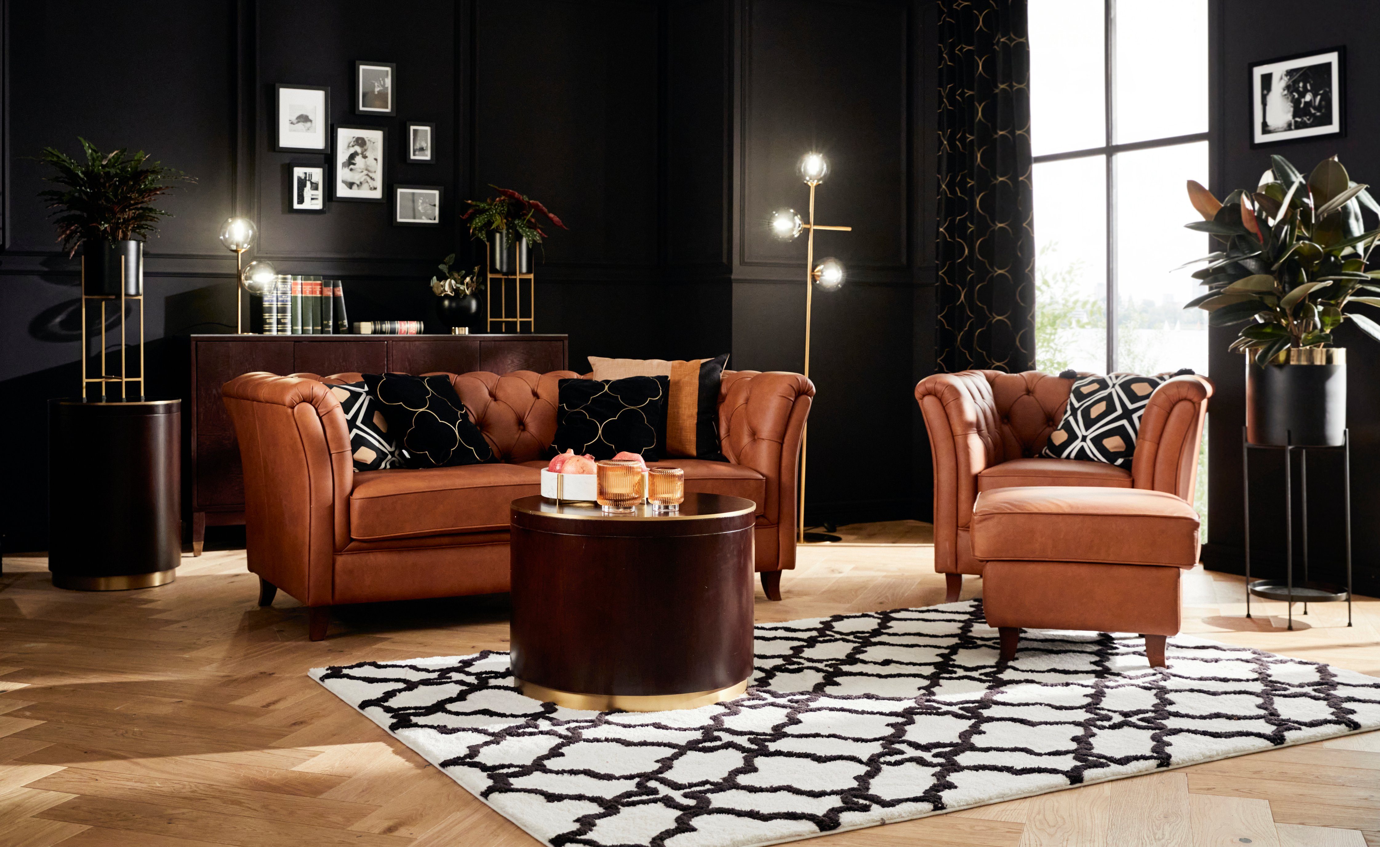 Home affaire Chesterfield-fauteuil Reims cocktailstoel, stoel met echte chesterfield-capitonnage, uitstekende verwerking