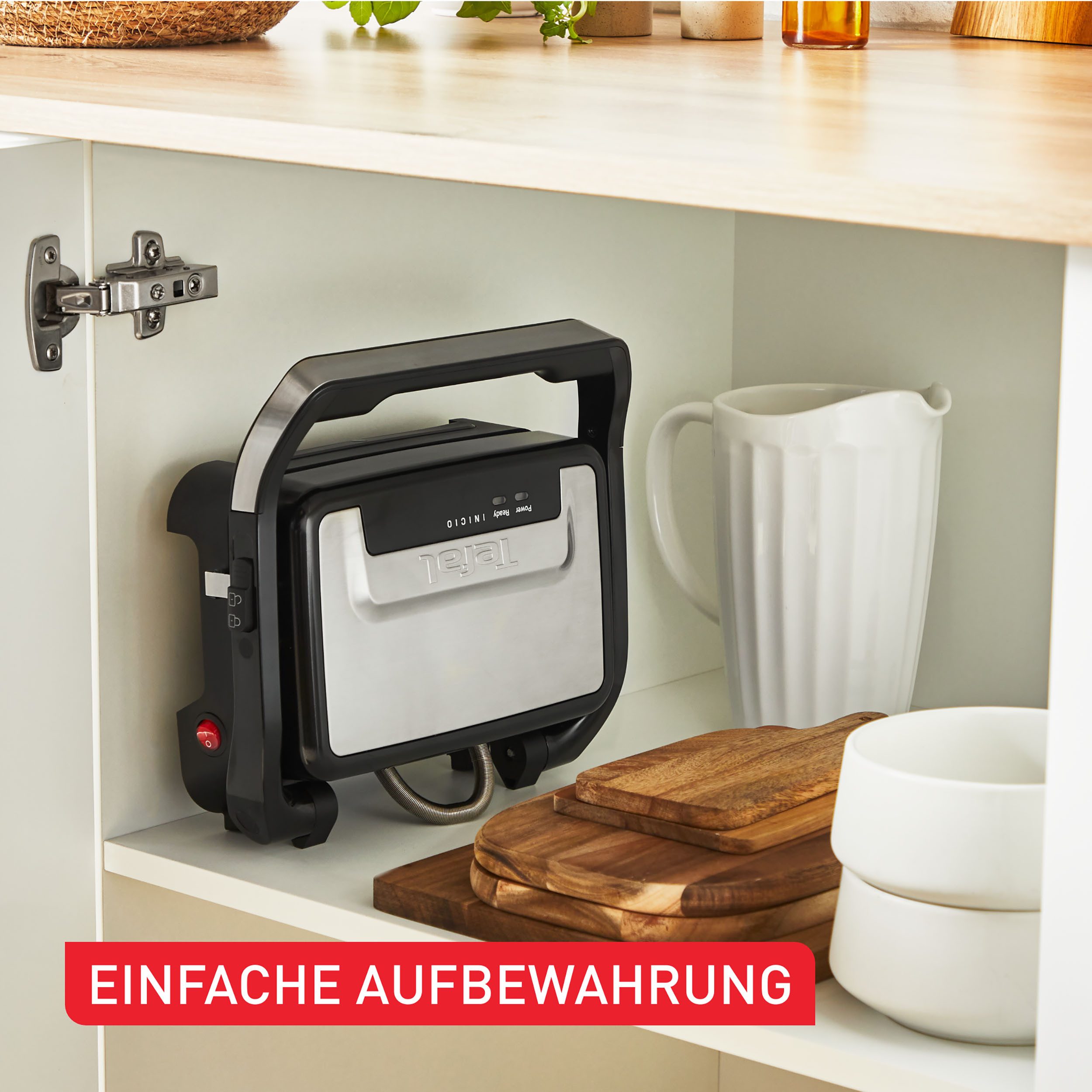 Tefal Contactgrill Inicio Compact, 2-in-1 Panini /Grill, antihaftbeschichtetete Platten