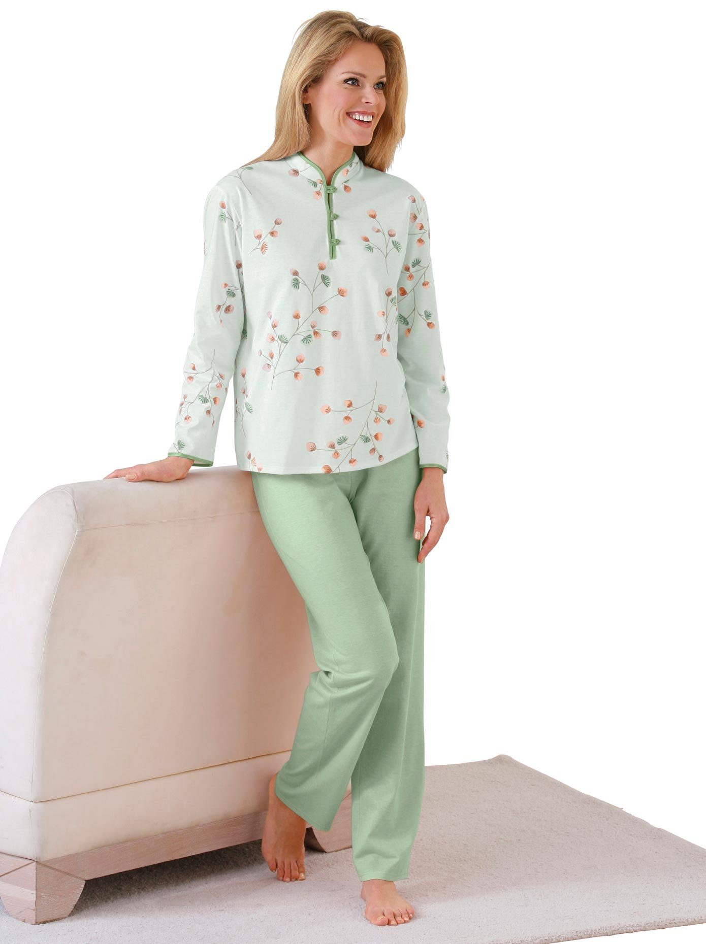 wäschepur Pyjama dames pyjama's maat 48/50 groen