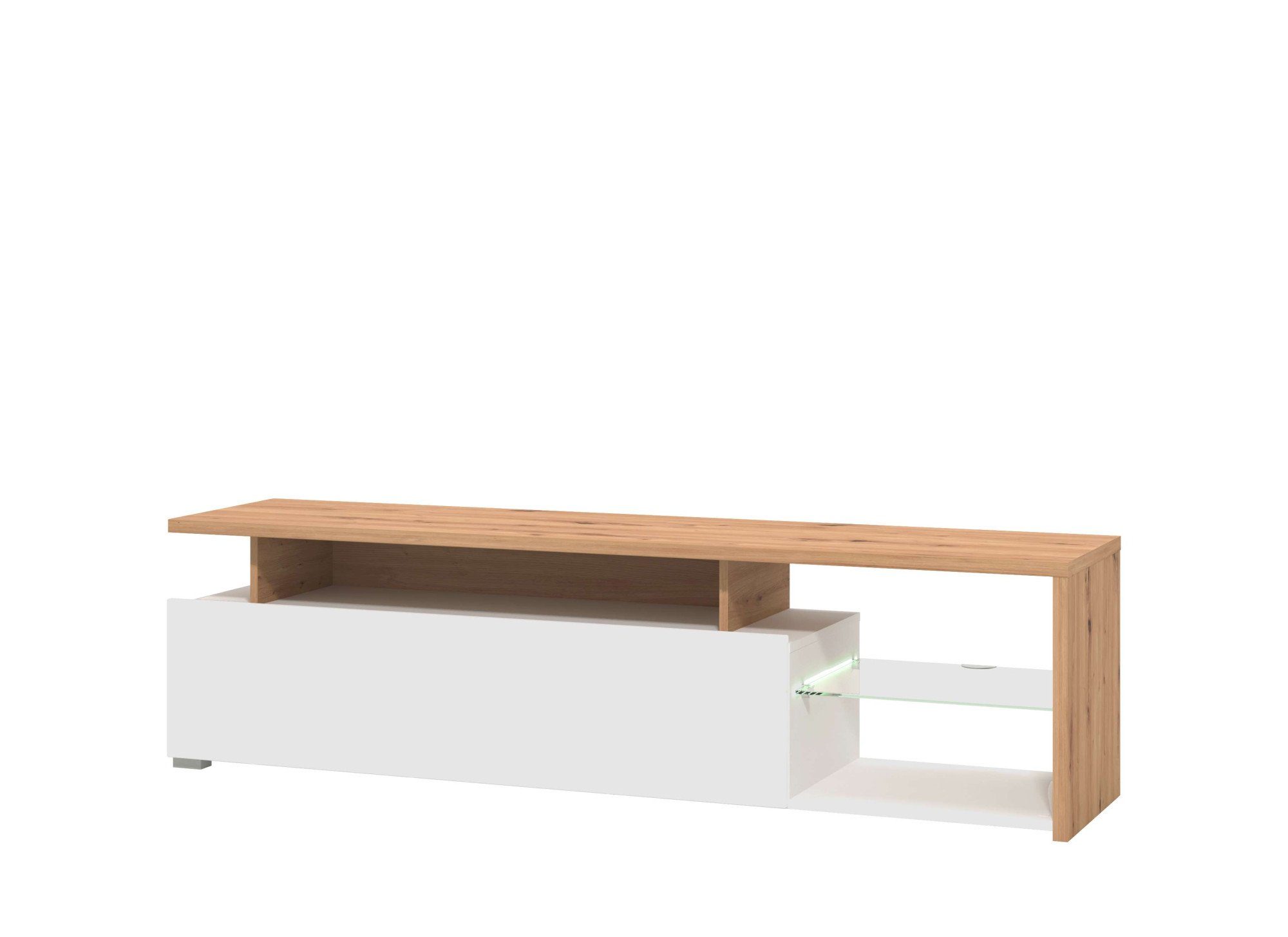 INOSIGN Tv-meubel Arctic TV-Board TV-kast, Br. 170 cm, met en zonder LED-verlichting, front met frezing