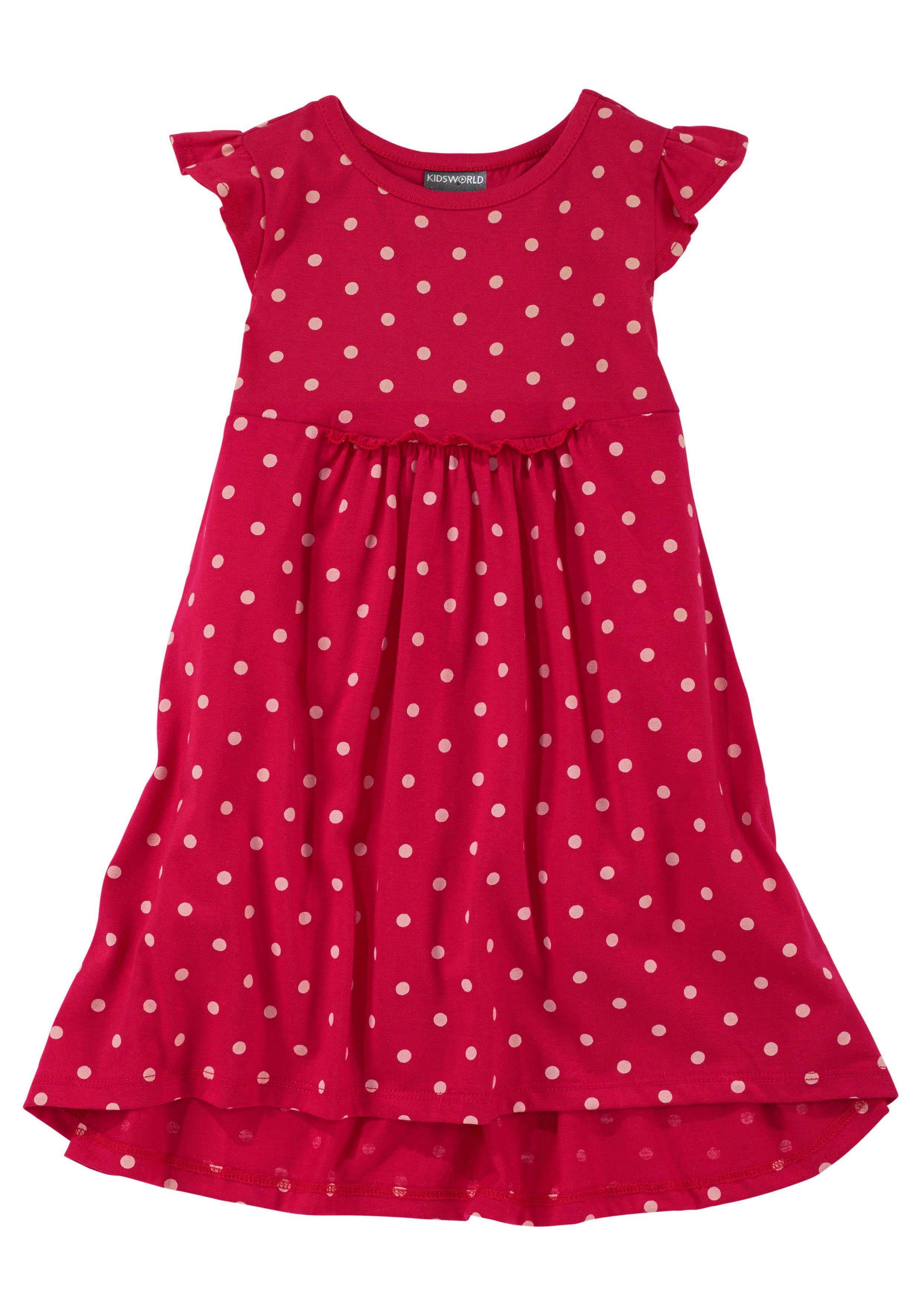 KIDSWORLD Jerseyjurk Voor kleine meisjes feestelijke gelegenheden, knie-vrij, modieuze stijl, van puur katoen (set, 2-delig)