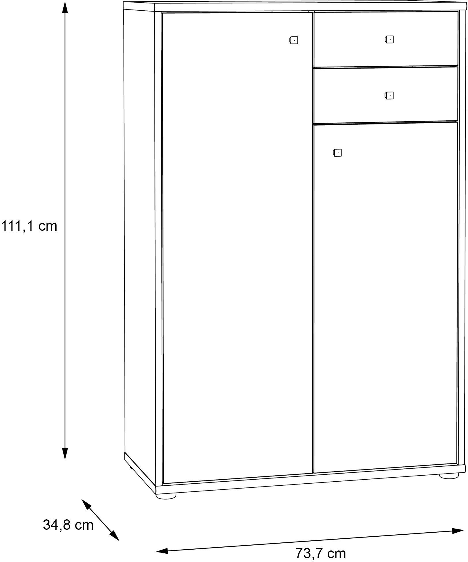 FORTE Kast Tempra Breedte 73,7 cm