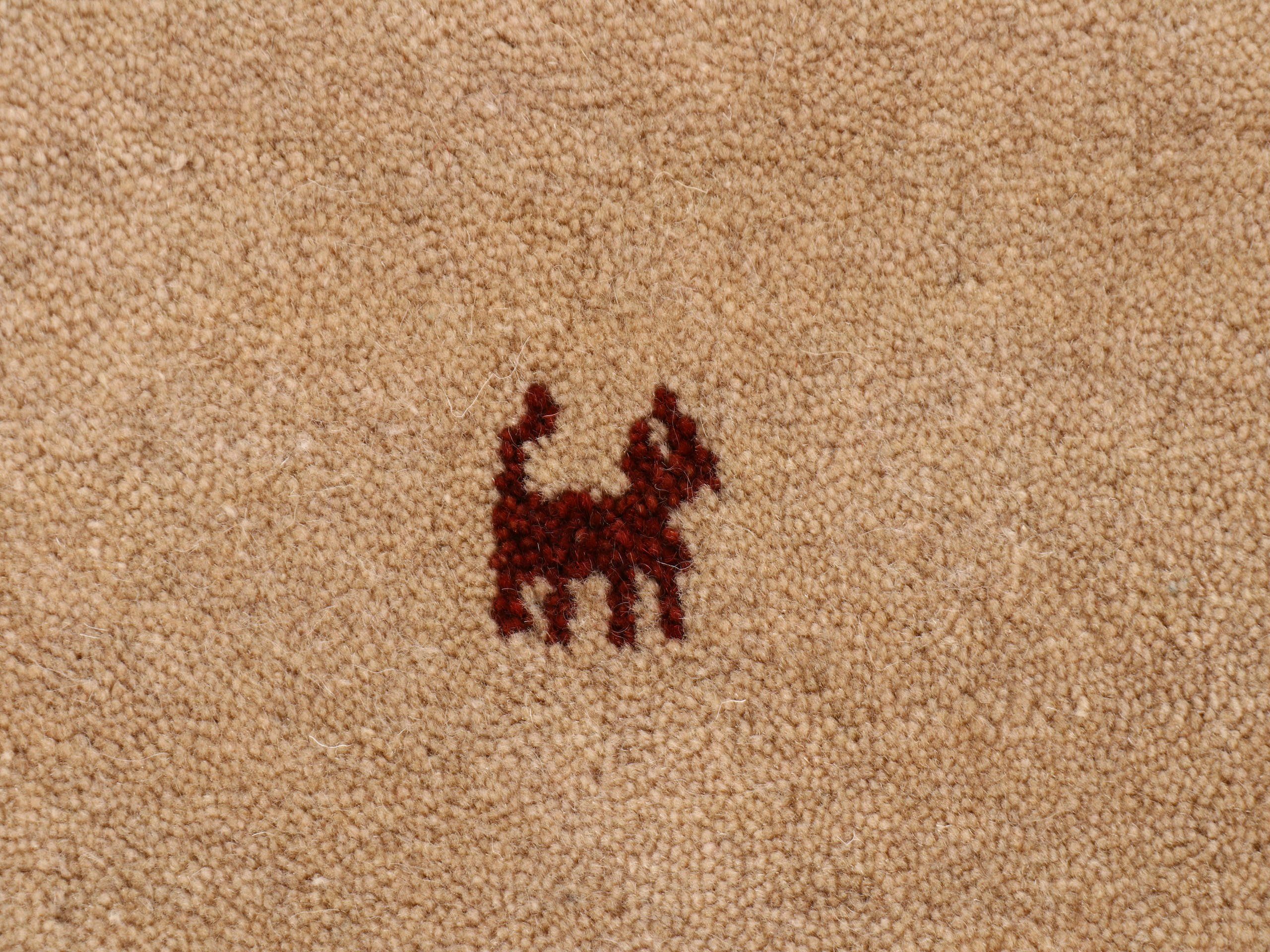 carpetfine Wollen kleed Gabbeh uni zuivere wol met de hand geweven, gabbeh diermotief warm omgevingsklimaat vele maten