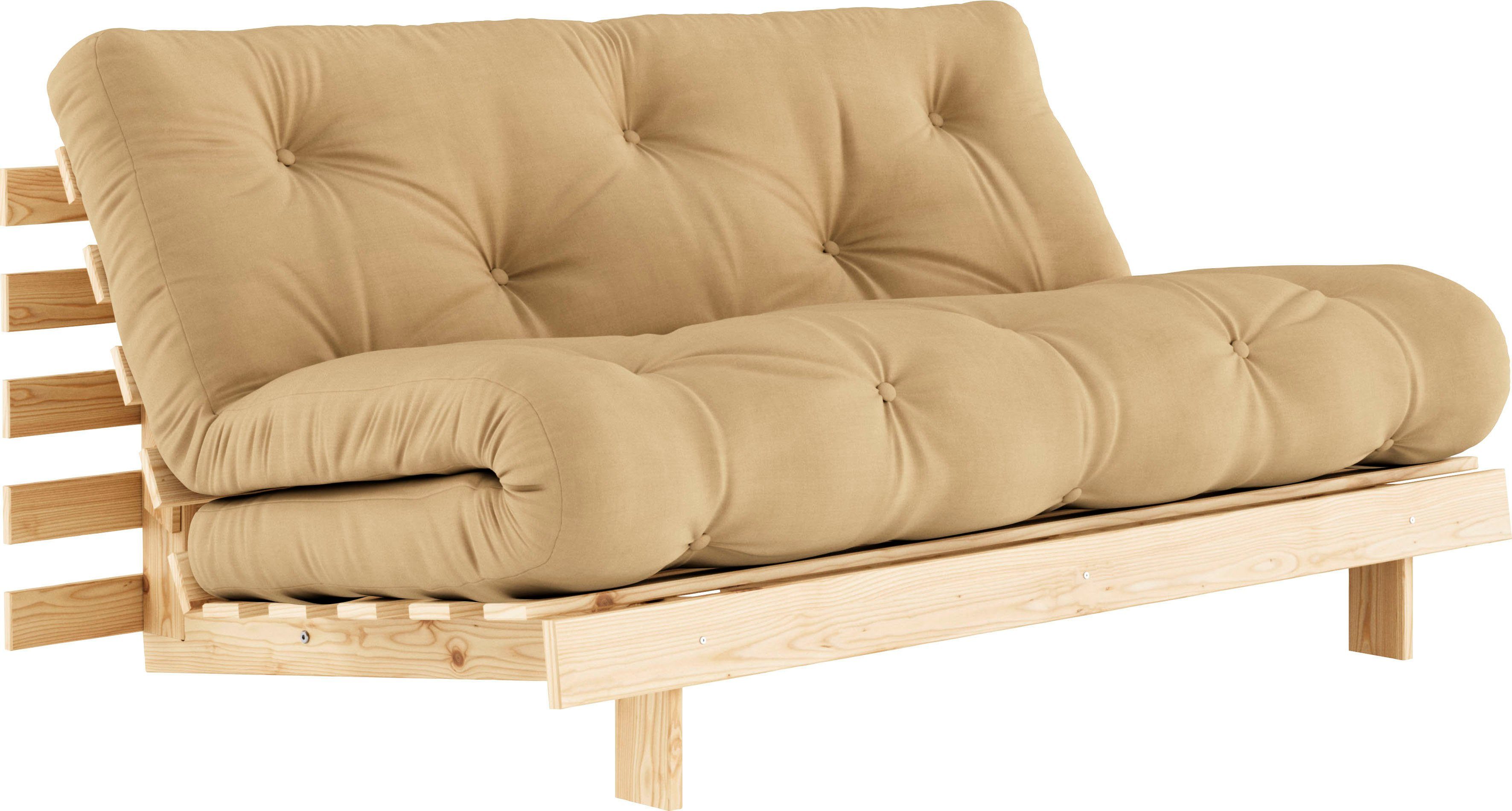 Karup Slaapbank Roots slaapbank, logeerbed, bank incl. futonmatras Ligoppervlak 90/140/160 x200 cm, FSC® gecertificeerd grenenhout
