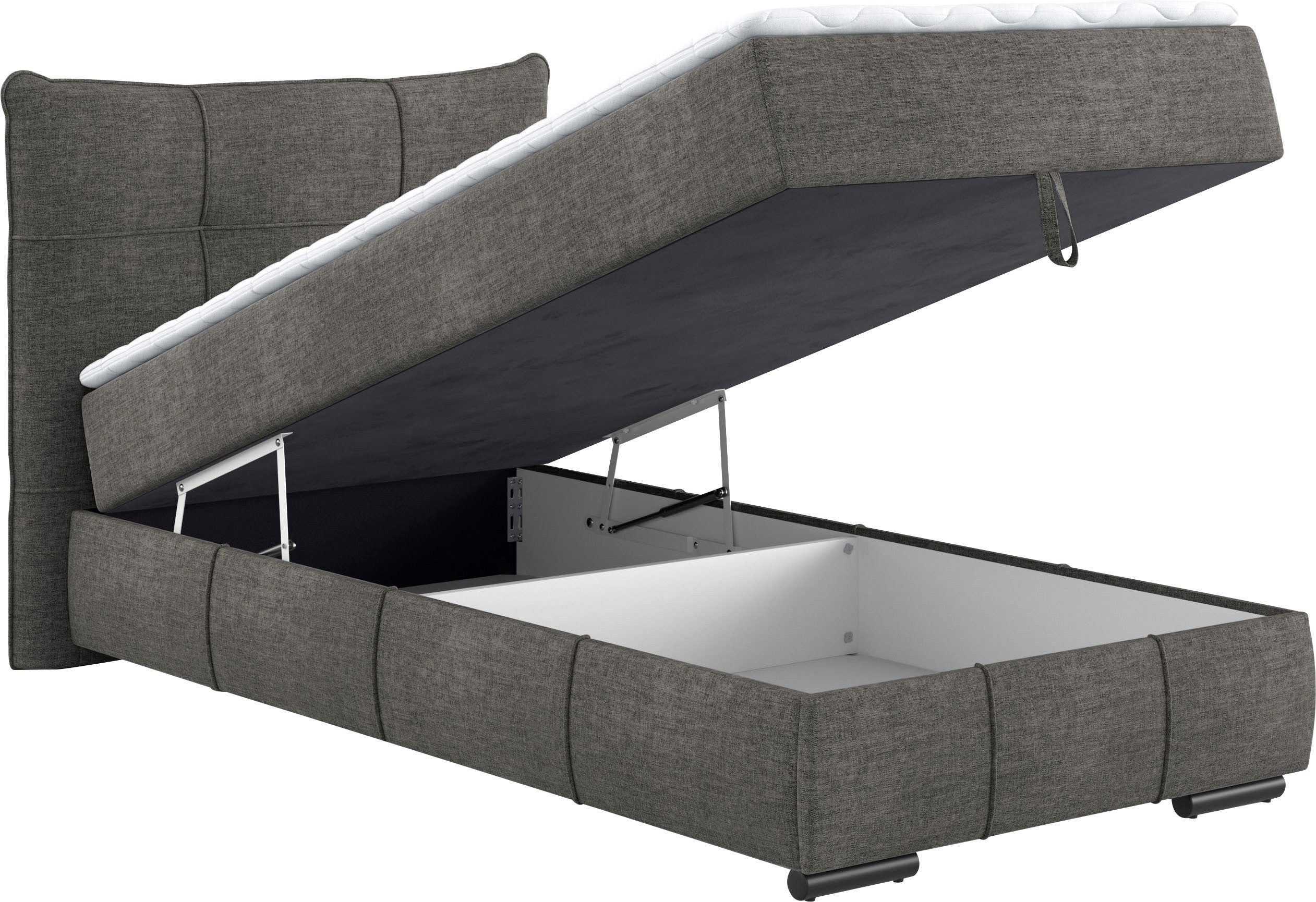 Mr. Couch Boxspring Brewdley met bedkist, incl. matras Topmatras en sierkussen, in verschillende hardheden beschikbaar