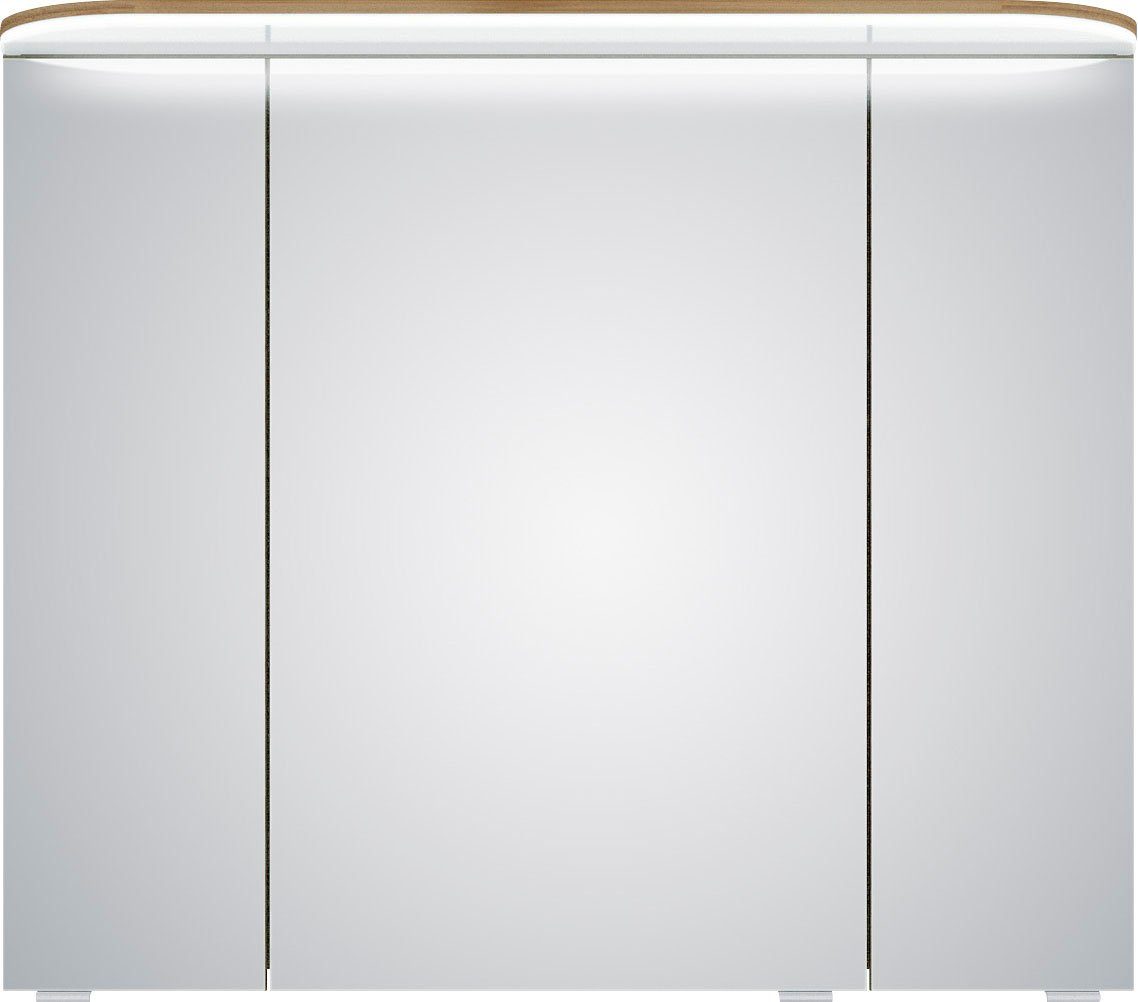 Saphir Spiegelkast Balto sprint badkamerkast met led-kransarmatuur, 85,2 cm breed, 3 deuren spiegels & verlichting bruin
