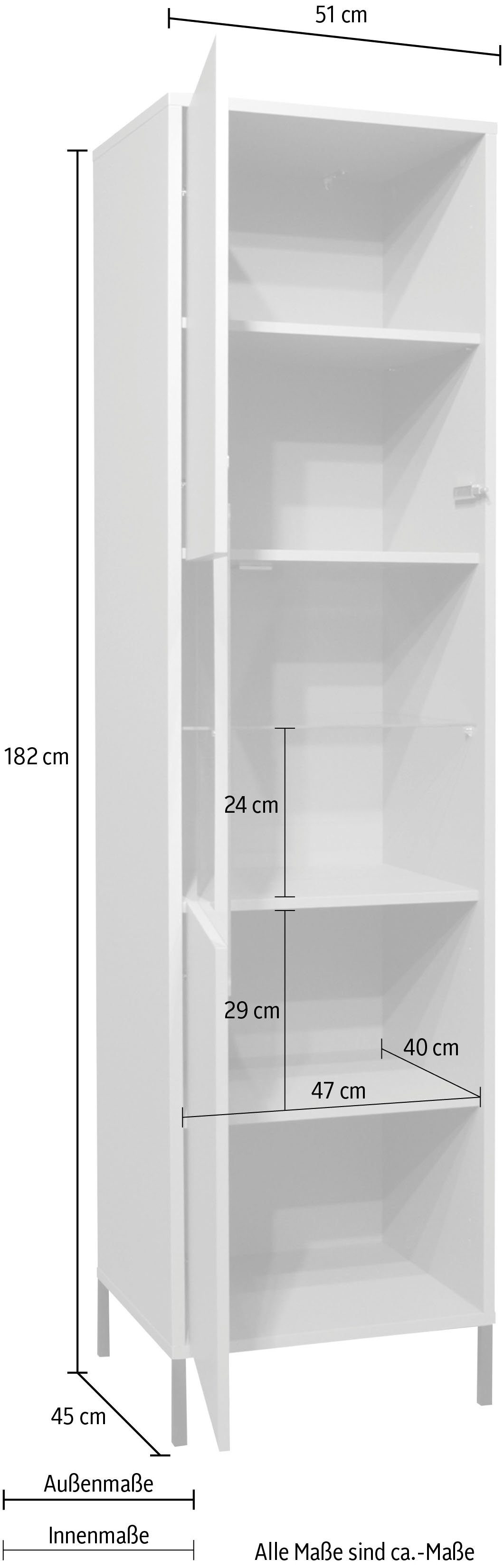 Mäusbacher Staande vitrinekast Bonnie TOPSELLER! Vitrine met verwisselbare deurafsluiting