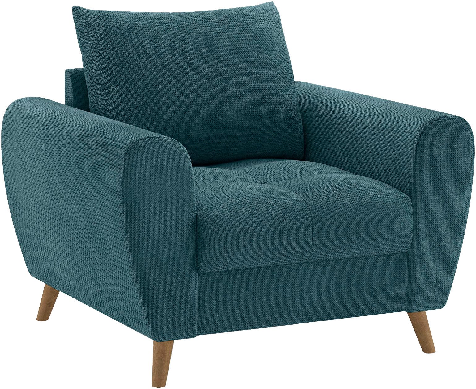 Mr. Couch Fauteuil Blackburn II Geschikt voor de set, optioneel met koudschuim fauteuils blauw