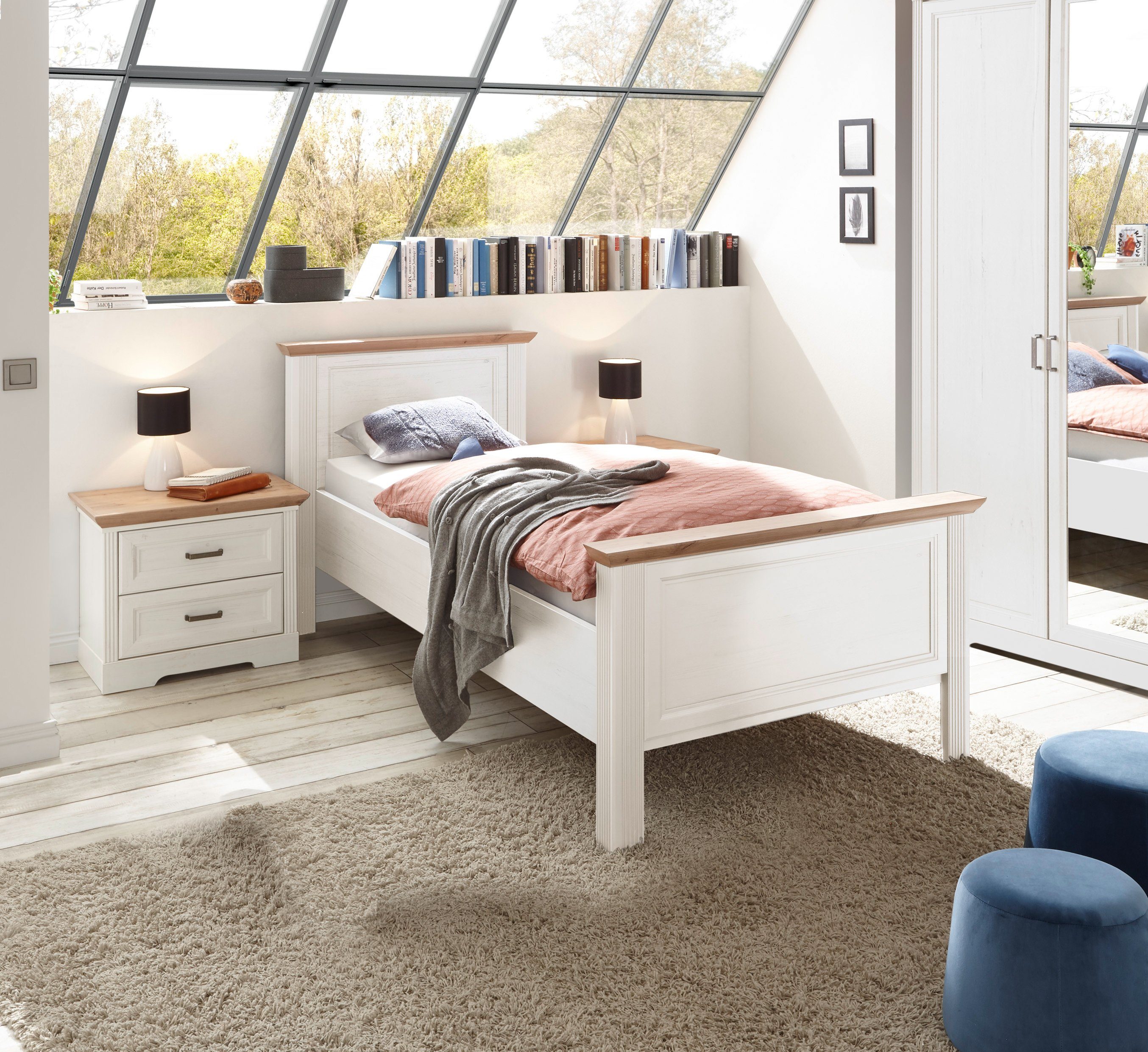 Schlafkontor Bedframe Jasmin II in landelijke stijl