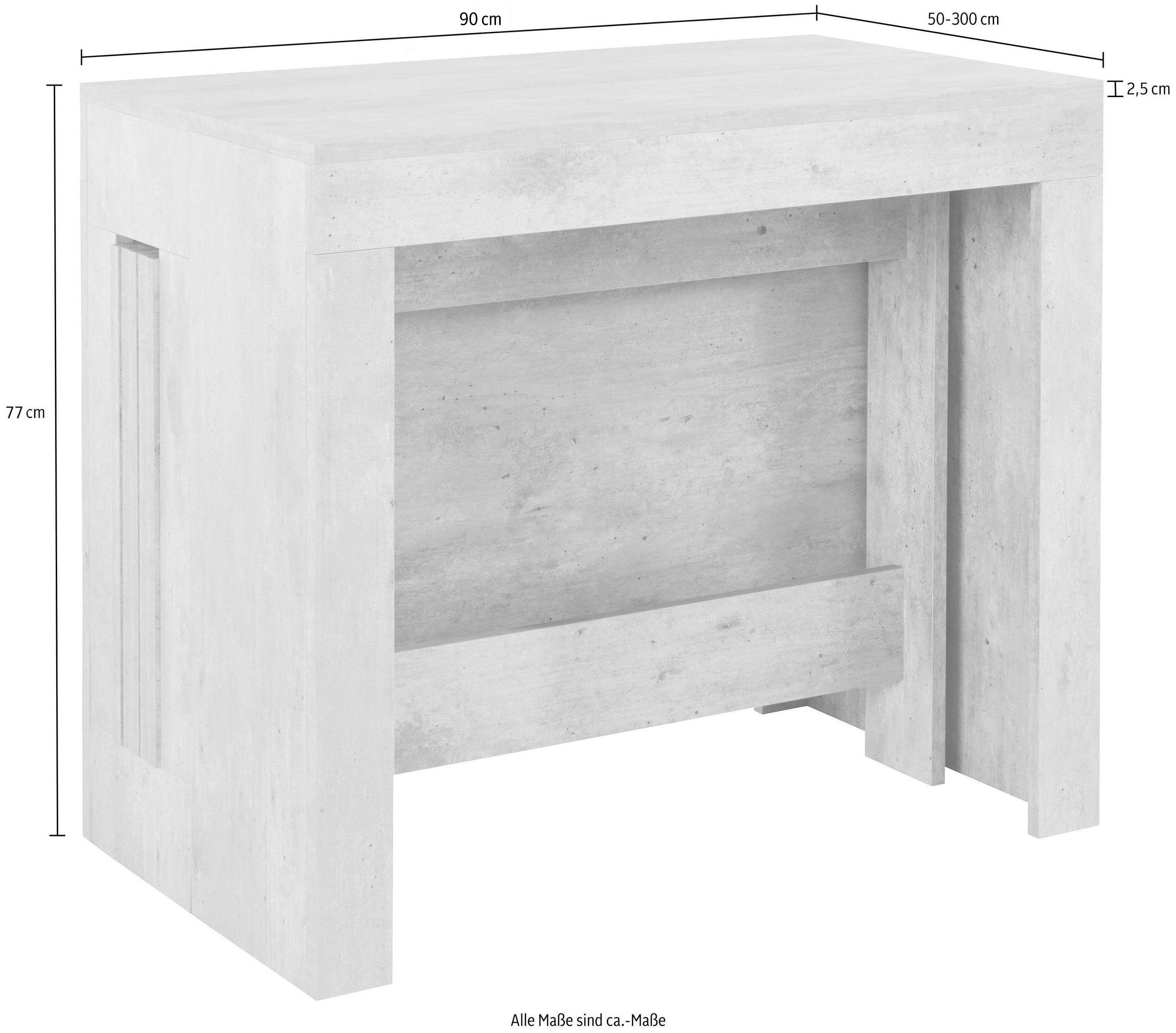 INOSIGN Eettafel Praktika, keukentafel, salontafel, eettafel met uittrekfunctie, uittrekbaar van 50 cm naar 300 cm