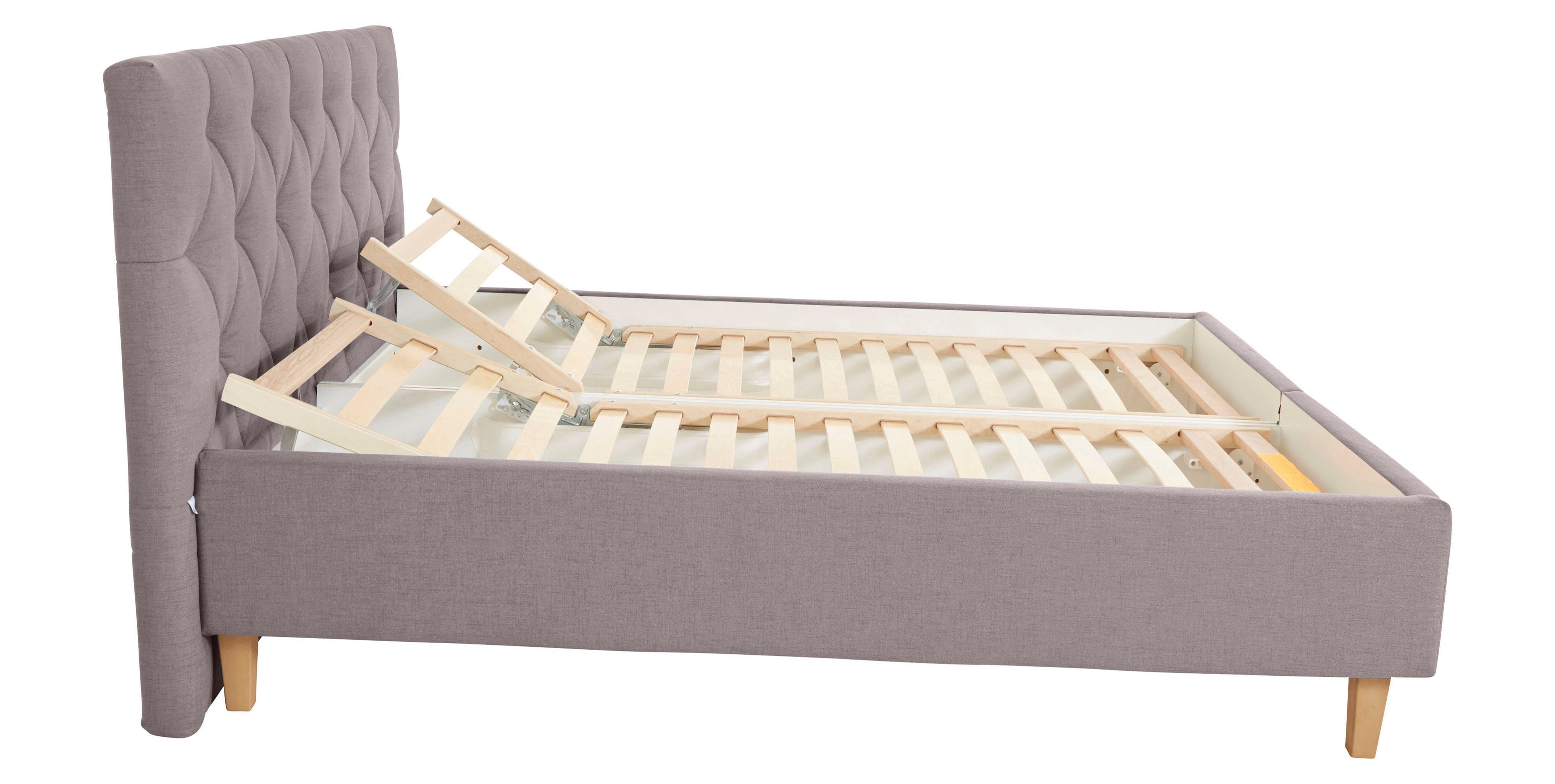 Guido Maria Kretschmer Home&Living Gestoffeerd bed Sunley 100 Kruisstiksel, hoofdbordhoogte 102 cm, zonder of met matras/lattenbodem