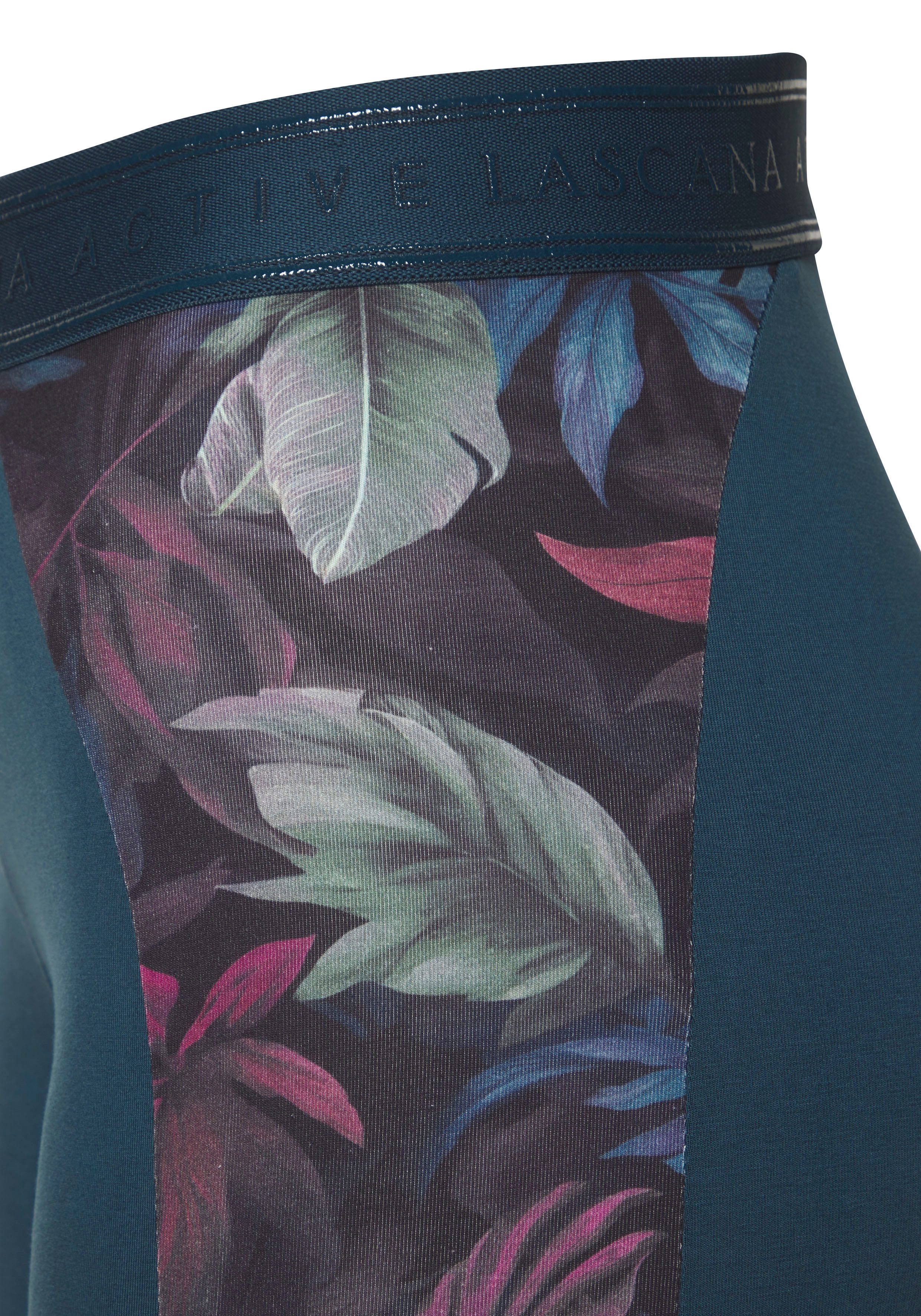 active by Lascana Legging met zij-florale inzetten