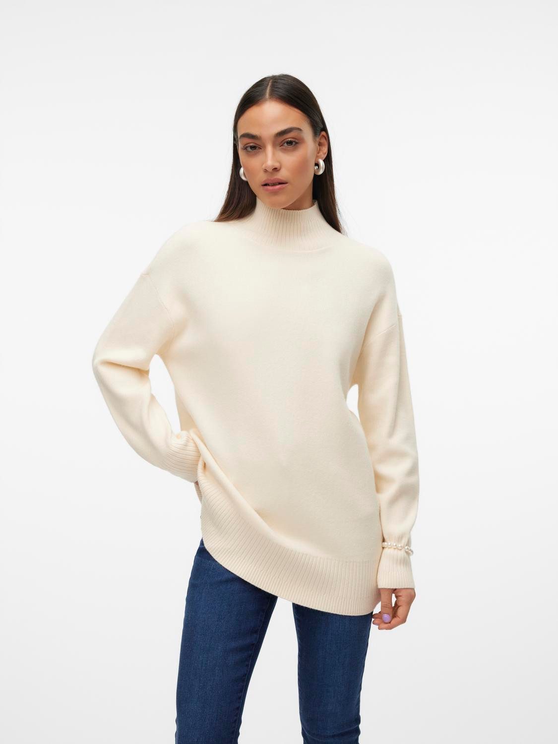 Vero Moda Gebreide trui VMGOLD LS HIGHNECK PULLOVER GA