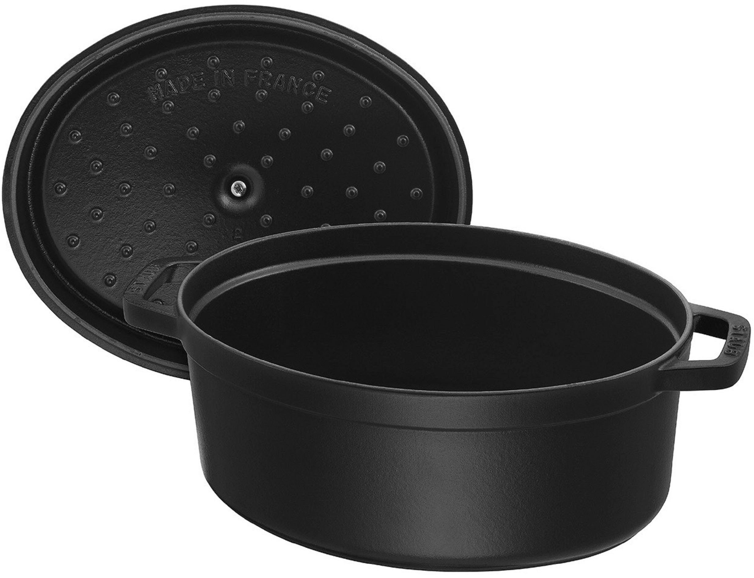 Staub Braadpan Cocotte robust, duurzaam, perfecte hitteverdeling, aroma-regendeksel (1-delig)