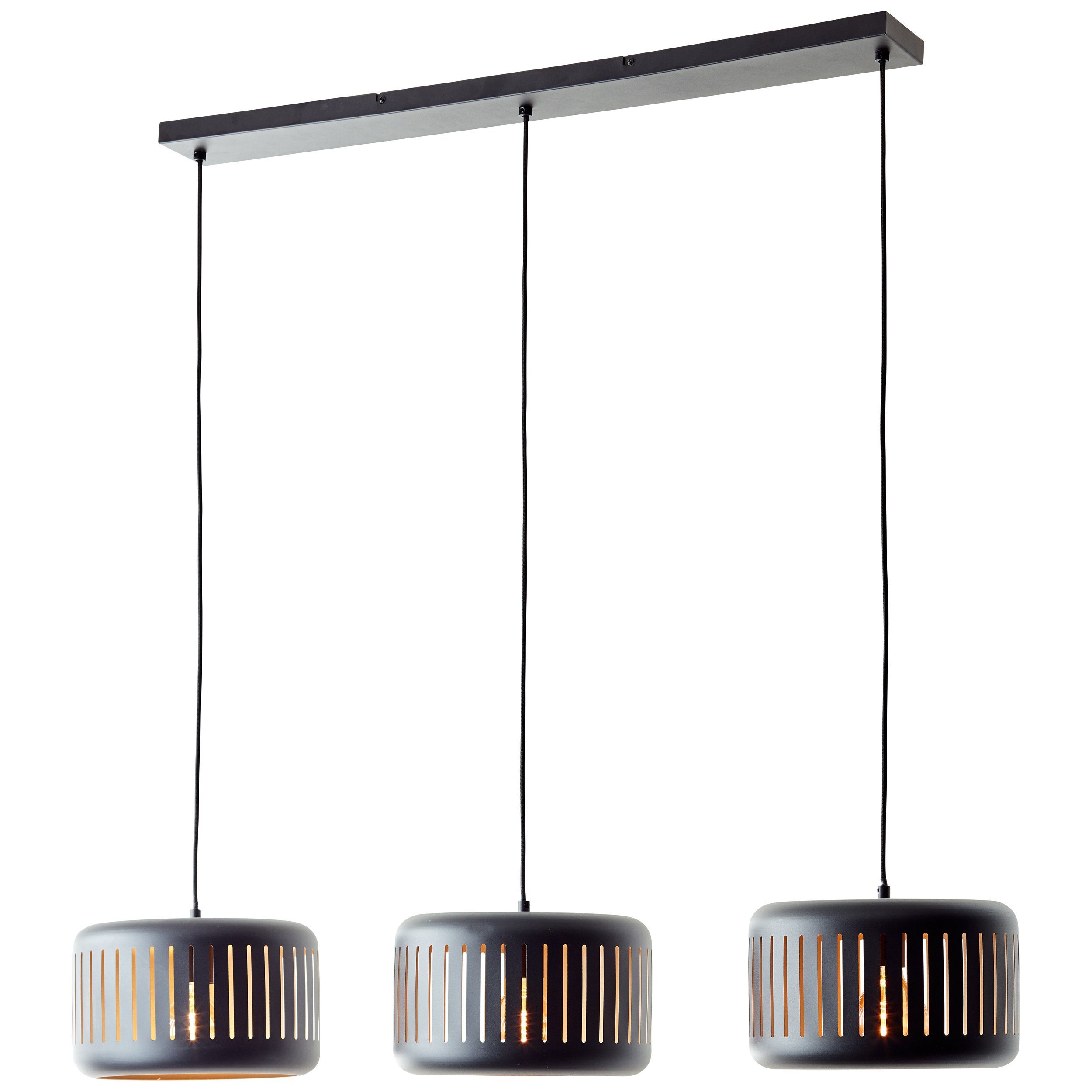 Brilliant Leuchten Hanglamp Tyas 120 x 110 x 27 cm, 3 x e27, inkortbaar, metaal, zwart/goudkleurig (1 stuk)