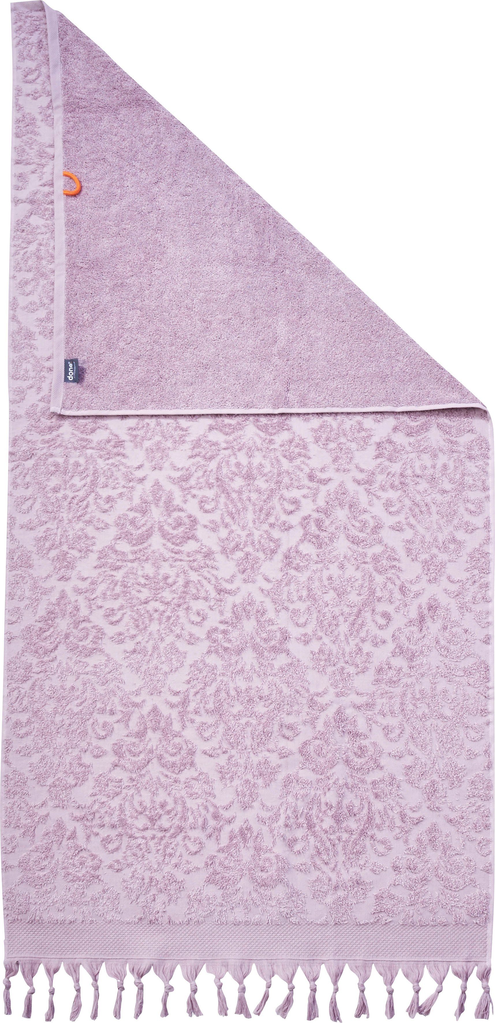 done.® Douchelaken Provence ORNAMENTS Unikleurig, ornamenten, met franje (1 stuk)