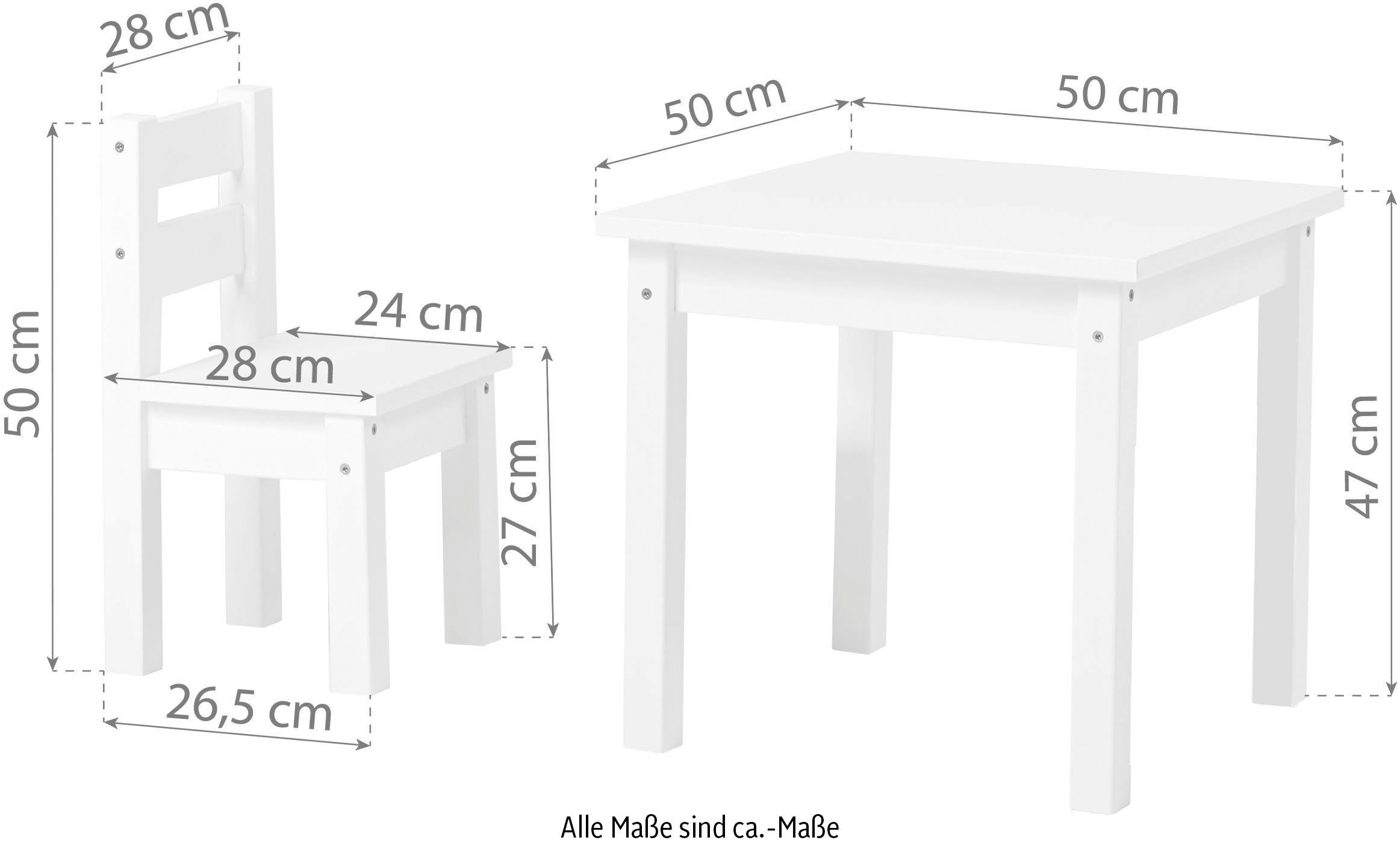 Hoppekids Kinderzithoek MADS kinderzithoek in vele kleuren, met twee stoelen (set, 3-delig)